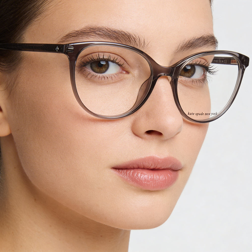 Kate Spade New York Modern Women's Designer Transparent Grey Acetate Square Full Rim Optical Frame 51-17-140mm