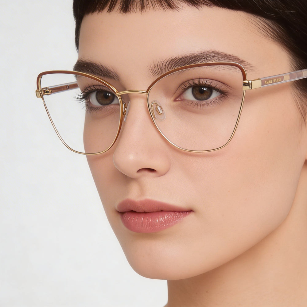 Anne Klein Women's Gold Eyeglasses Frames