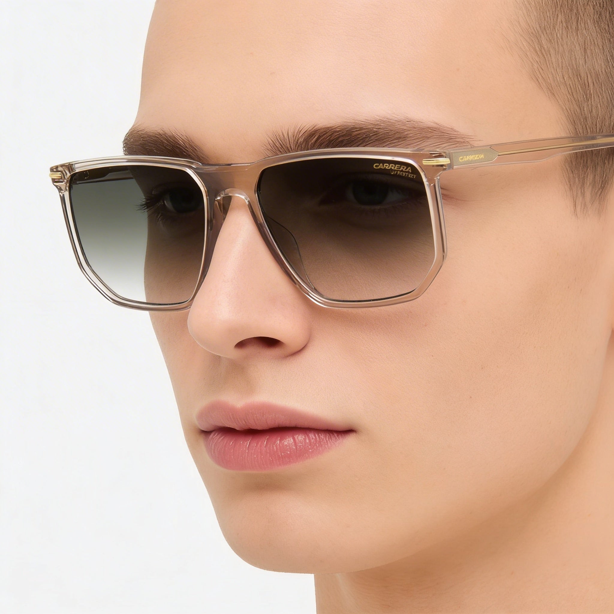 Carrera Casual Unisex Sunglasses featuring Pink Acetate Frame, Green Shaded Lenses, and 100% UV Protection, 58mm, Photo 5