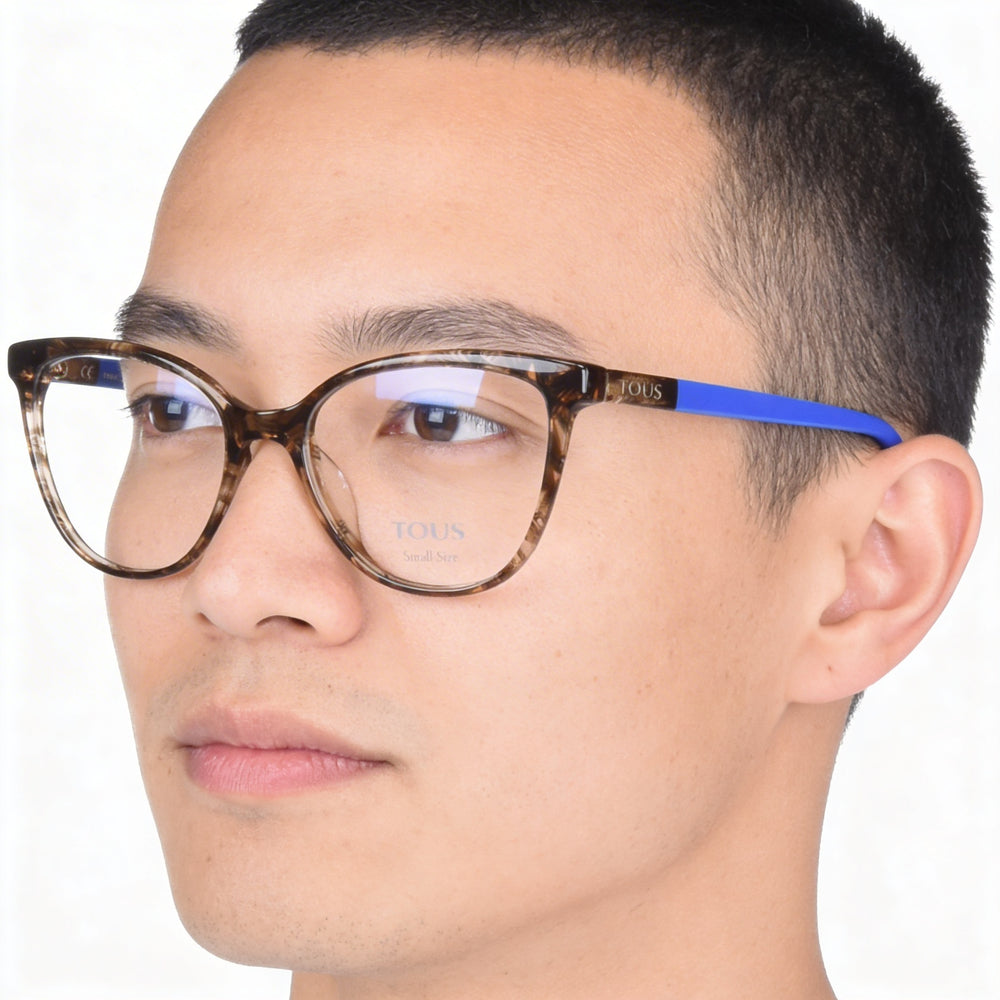 TOUS Classic Brown Fantasy Acetate Eyeglasses with 51mm Lens Width, 17mm Bridge, 135mm Temple Length