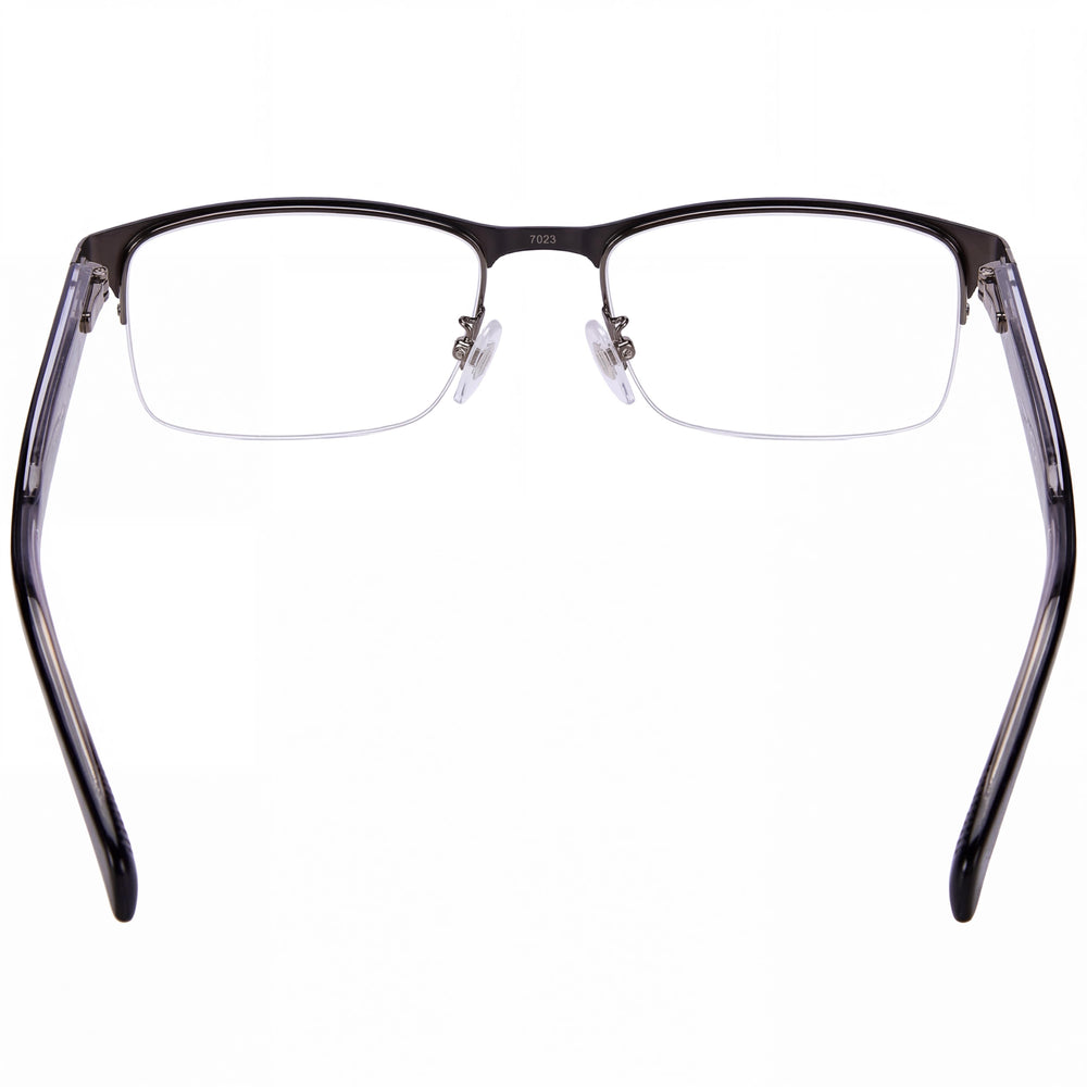 David Beckham DB 1068 Unisex Modern Rectangular Semi-Rimless Alloy Steel Ruthenium Matte Black non-polarized Eyeglasses 56mm