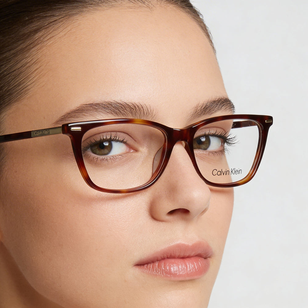 Gafas de sol polarizadas de acetato para mujer Calvin Klein Ck22506, color marrón habano, 52 mm