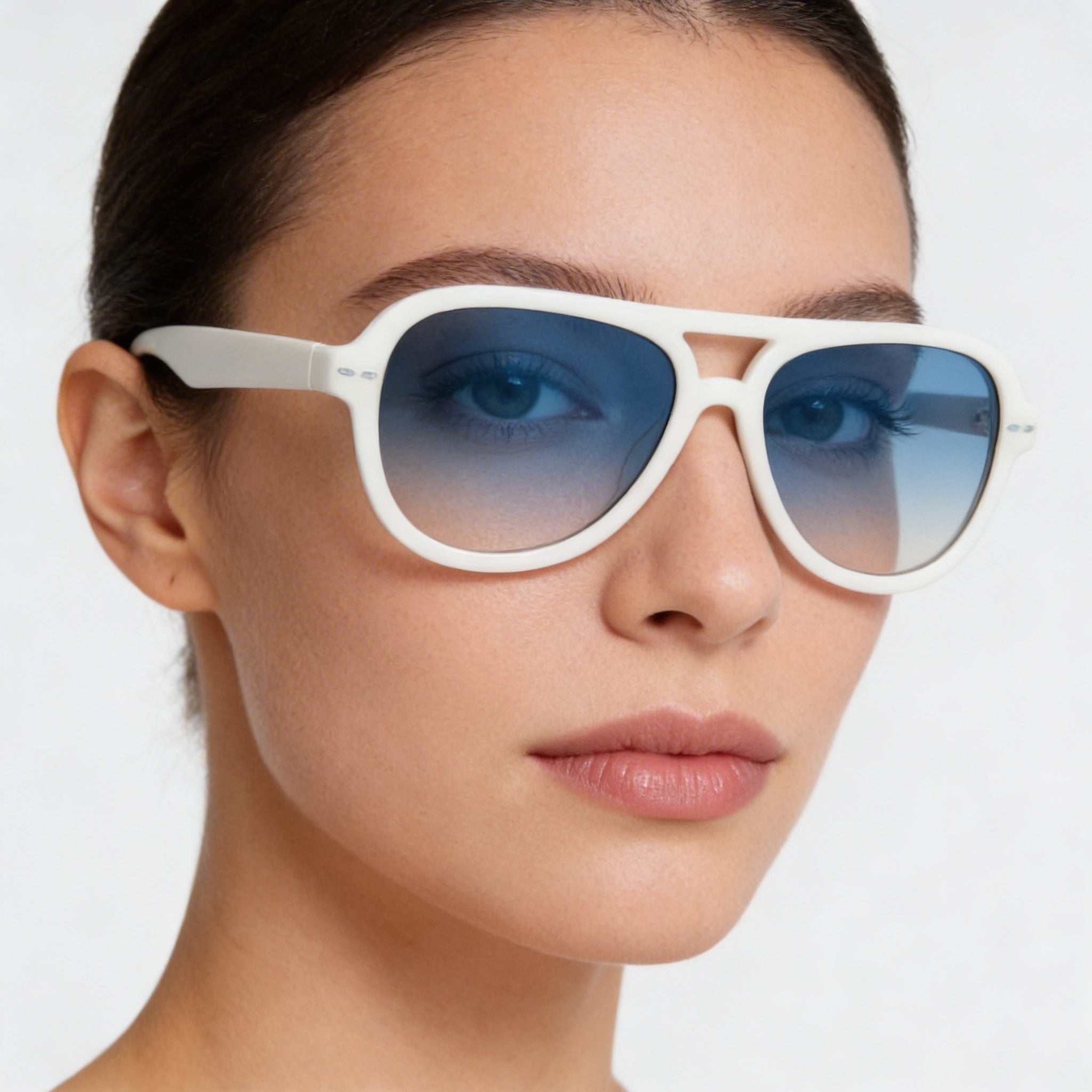 Gafas de sol Isabel Marant Im0006s para mujer, de acetato marfil, con protección UV, color gris y marrón, doble tono, 59 mm, Photo 4