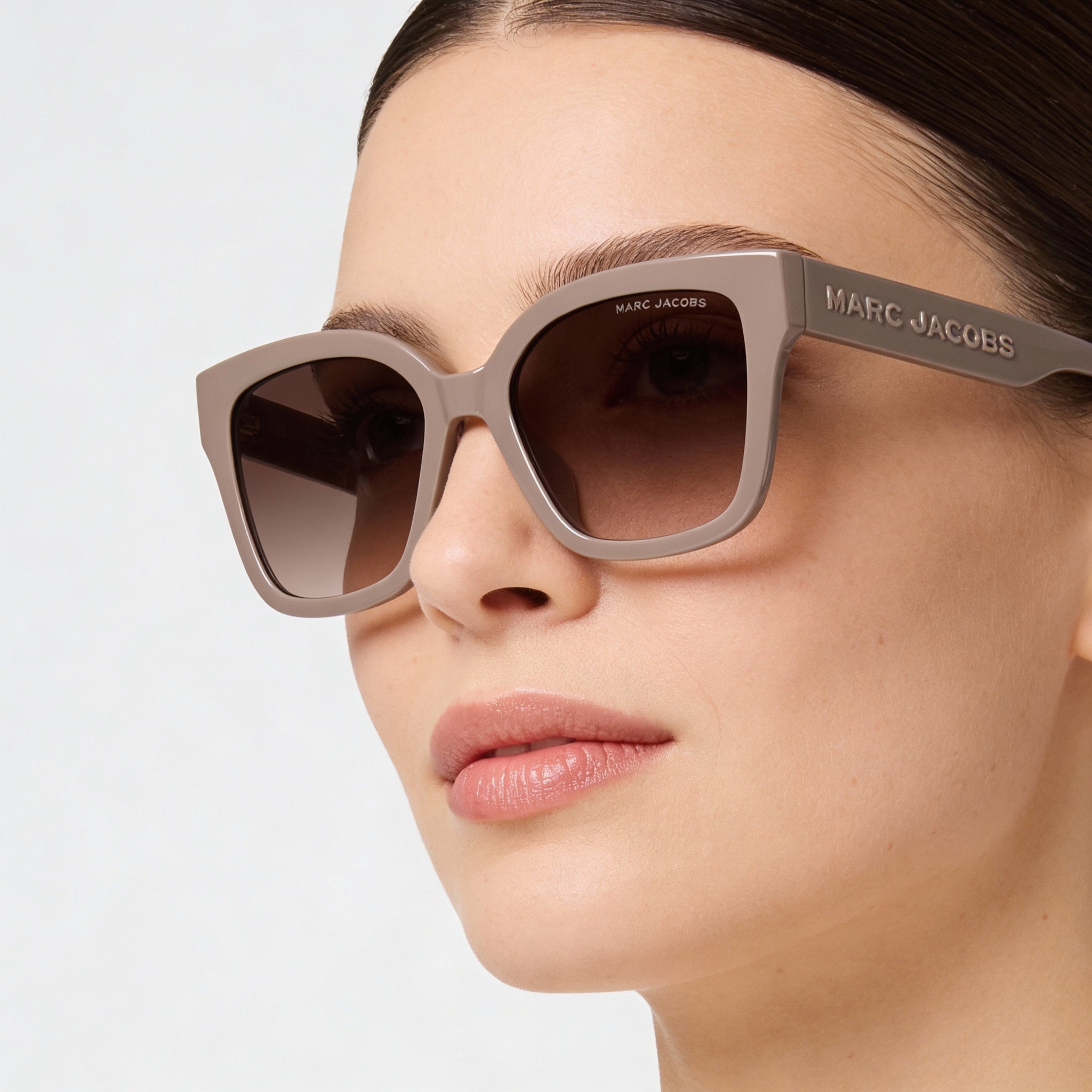Marc Jacobs Women's Rectangular Cellulose Beige Brown Shaded UV Protected Sunglasses 53mm, Photo 4