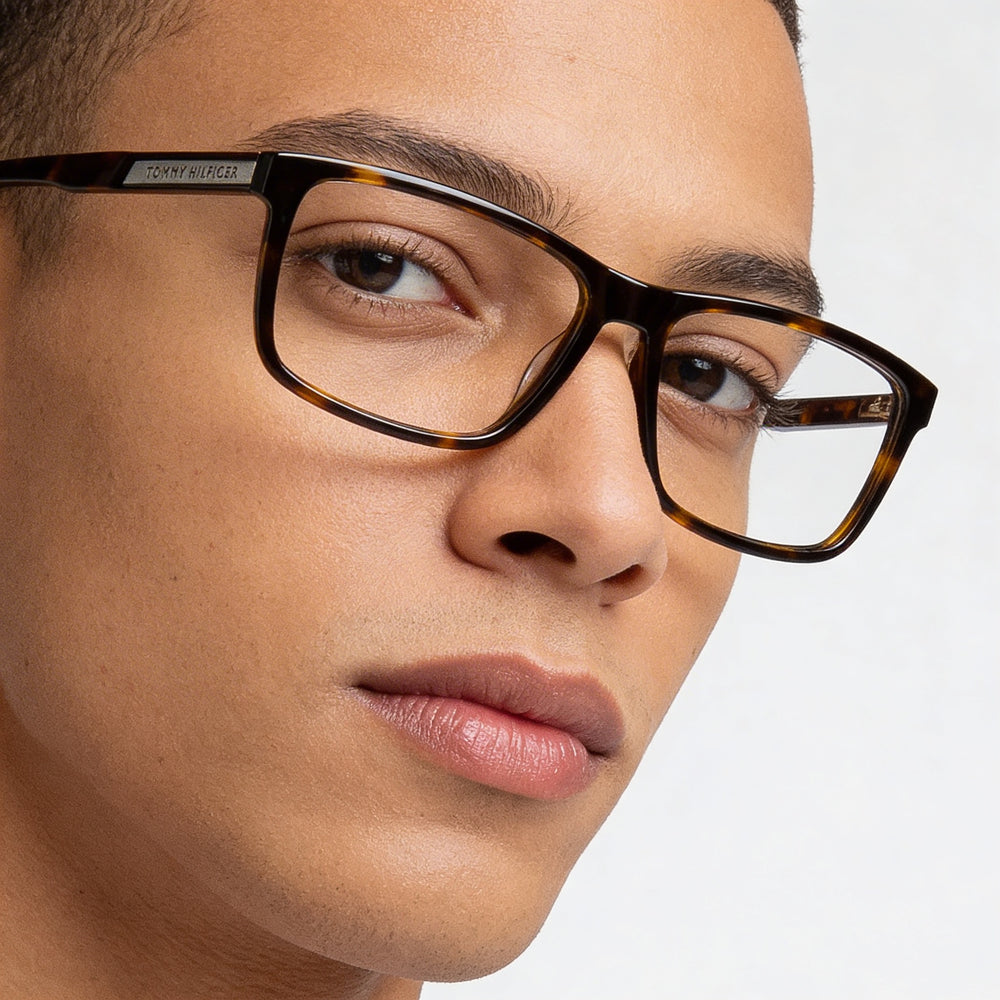 Gafas de vista unisex Tommy Hilfiger Th 1549 con montura de acetato multicolor y lentes color Havana de 55 mm