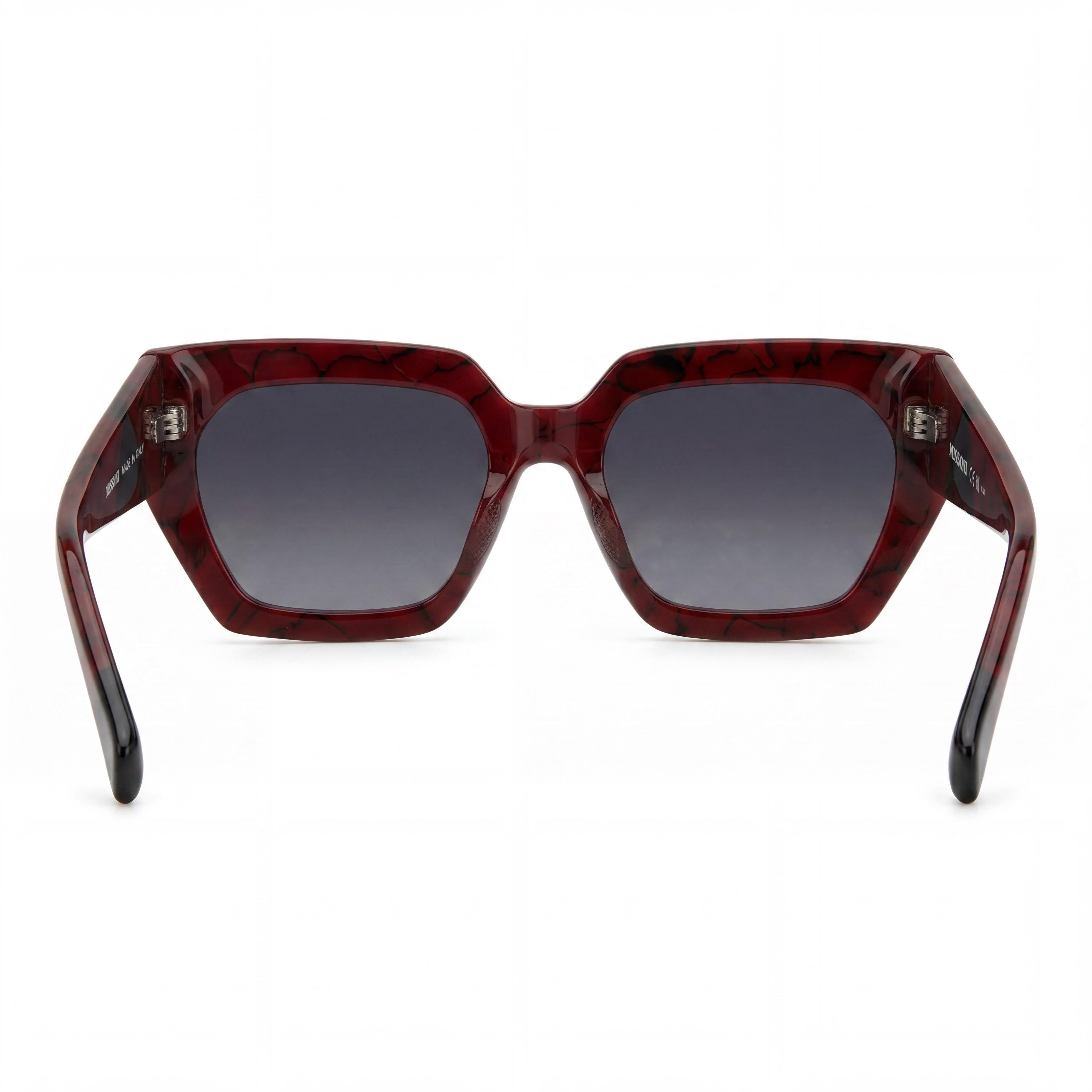 Gafas de sol informales de acetato M Missoni MIS 0170/S para mujer, montura roja mármol, lentes degradadas gris oscuro, 55 mm, Photo 4