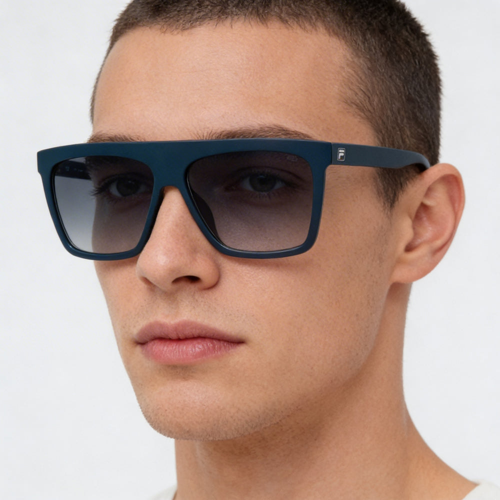 Fila Casual Men's Non-Polarized Injected Sunglasses with Matt Night Blue Frame & Blue Gradient Lenses 60mm