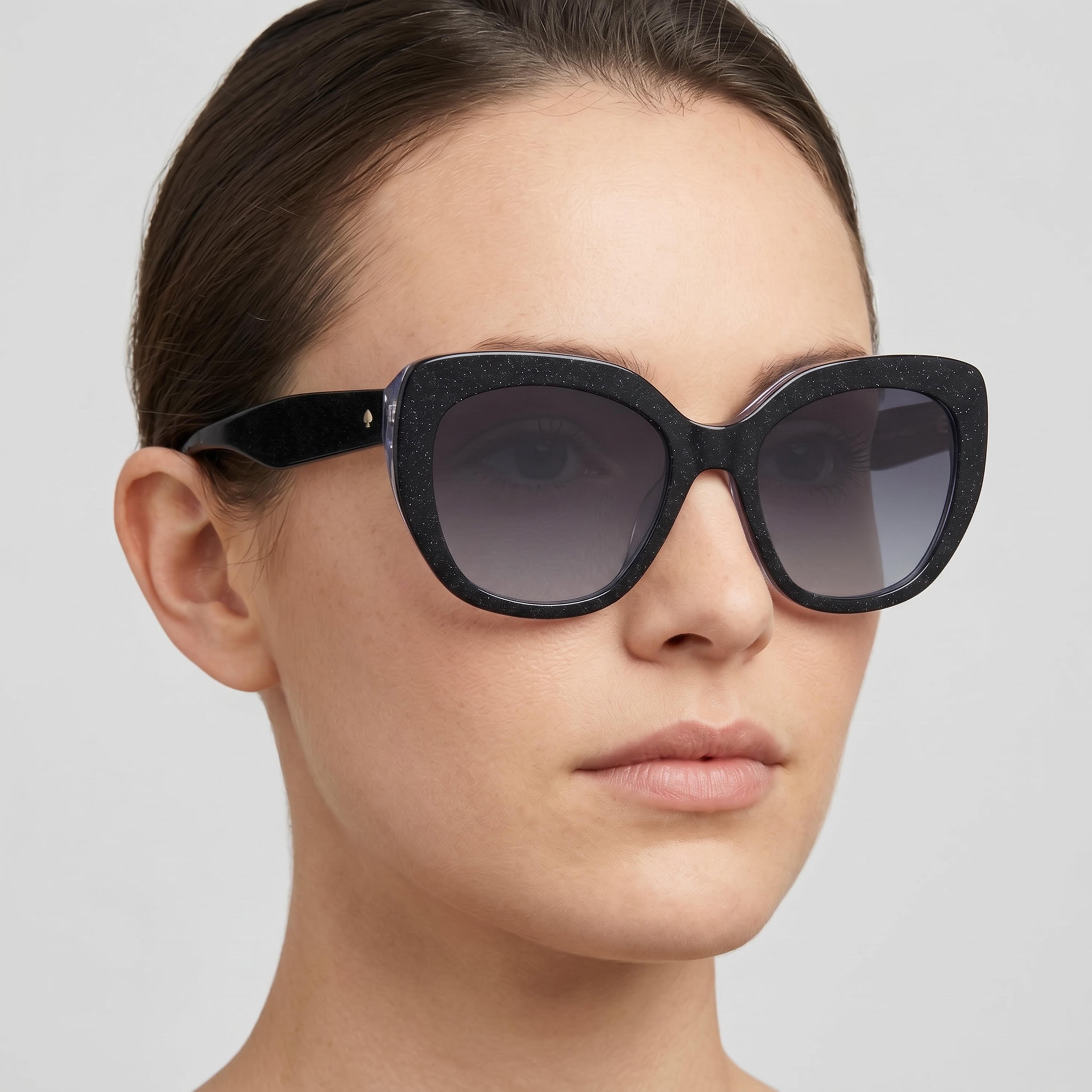 kate spade new york Winslet/G/S Gafas de sol unisex de plástico negro con sombra gris oscuro, no polarizadas, con protección UV, 55-19-140 mm, Photo 5