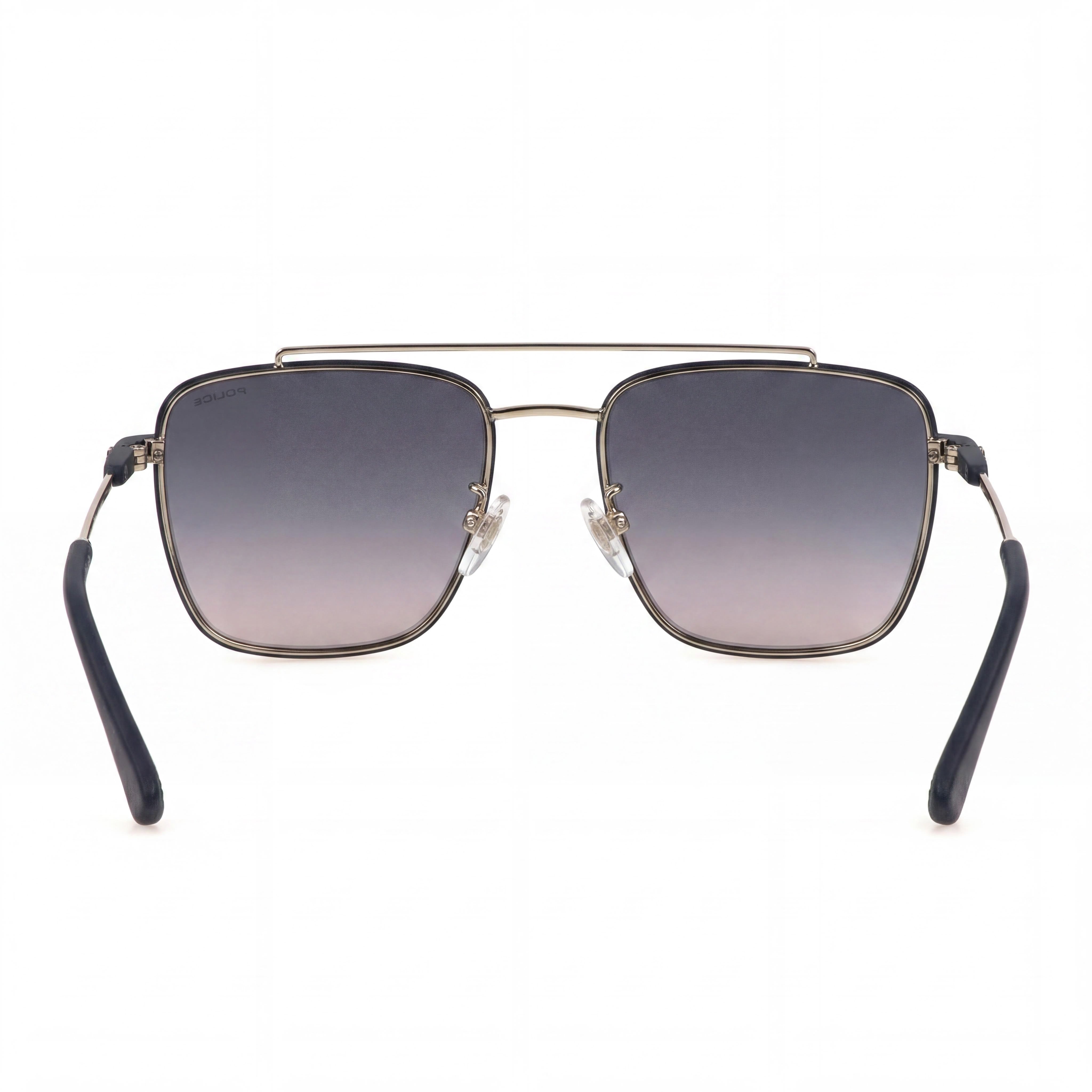 Gafas de Sol para Hombre Police Spln38 con Montura Metálica, Brillante Paladio, Lentes con Degradado Ahumado, Protección UV, No Polarizadas, 56mm, Photo 3