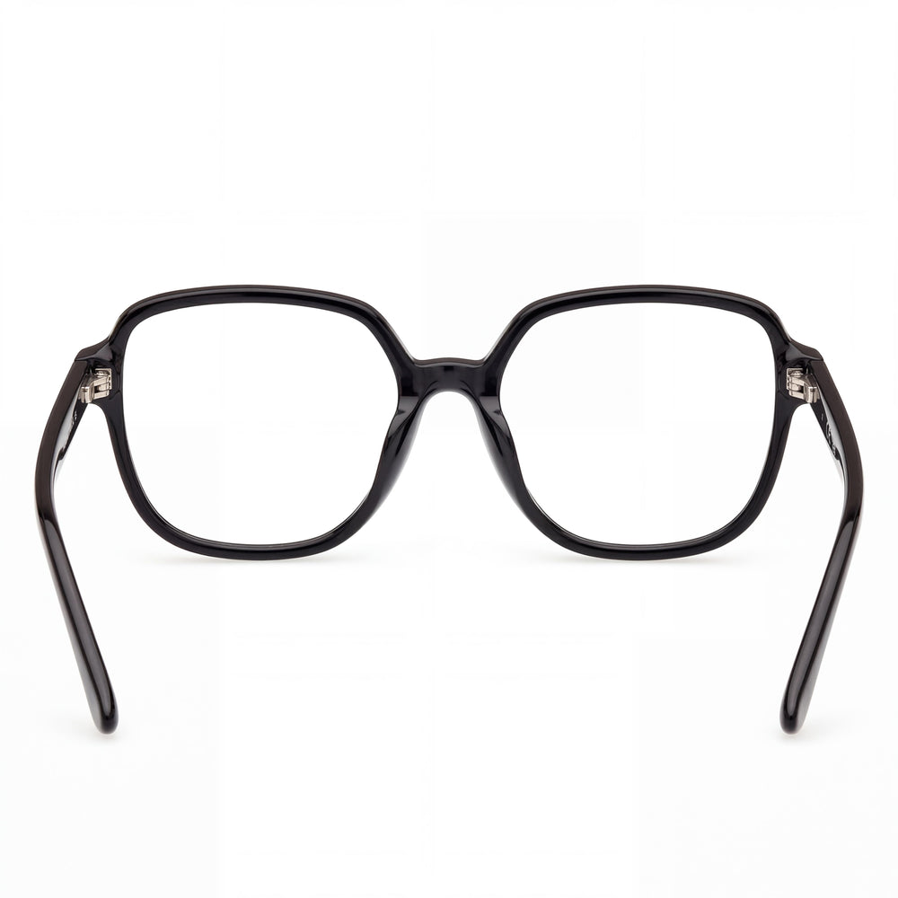 Monturas Ópticas Negras Brillantes Guess para Hombre, Diseñadas para la Personalización de Lentes Graduadas, con Lentes de Demostración Transparentes