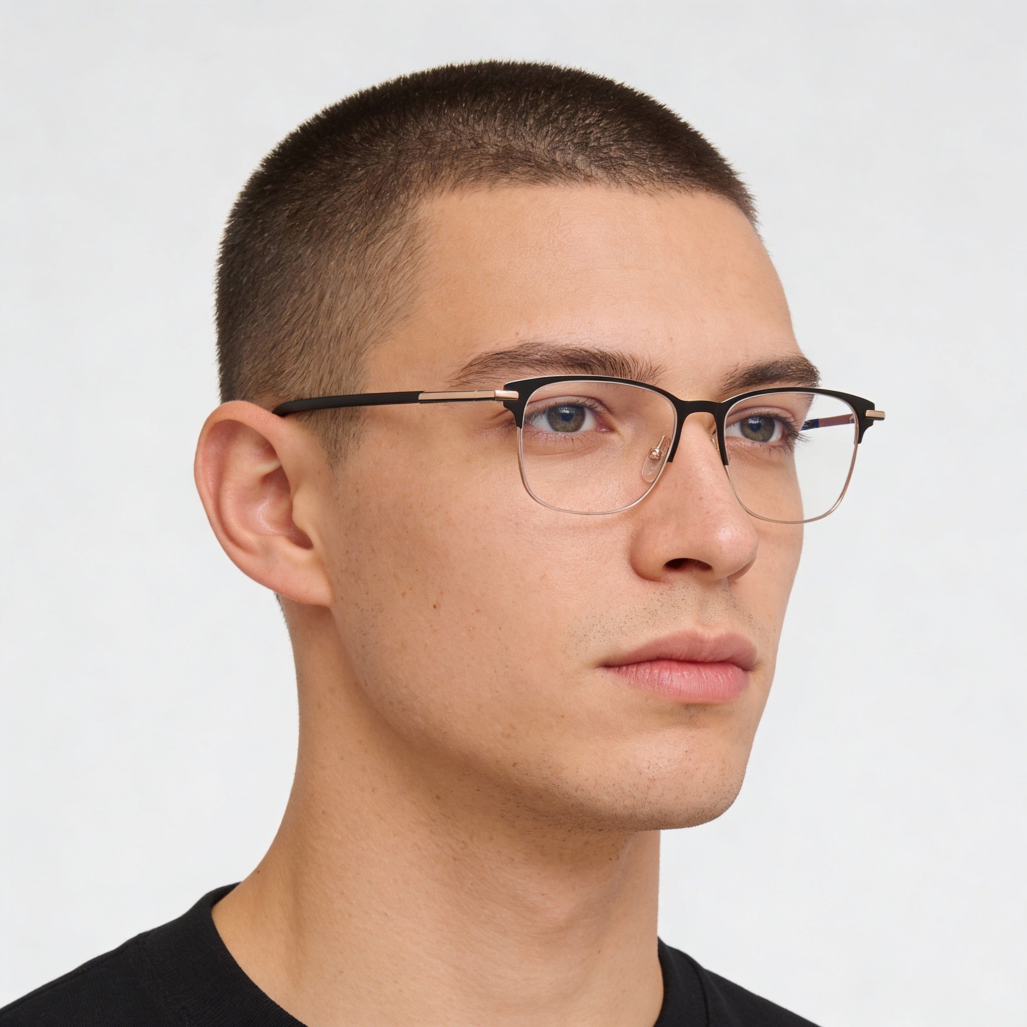 adidas Originals navigator Men's Black Metal Eyeglasses Frame Multi-coloured Composite Lens 52-16-145, Photo 5