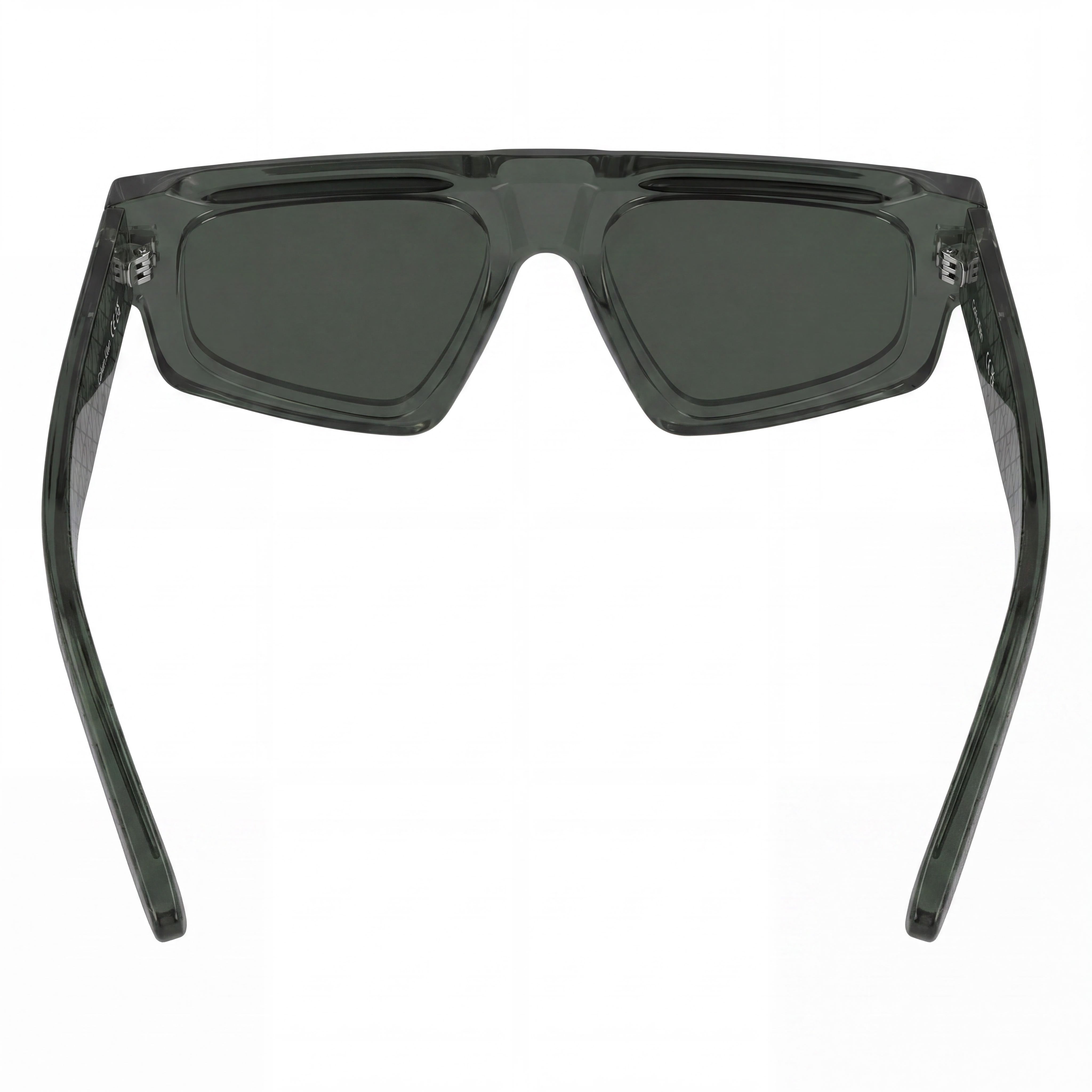 Calvin Klein Ck25539s Unisex Transparent Green Plastic Sunglasses with Solid Green Lenses 54mm UV Protection, Photo 4