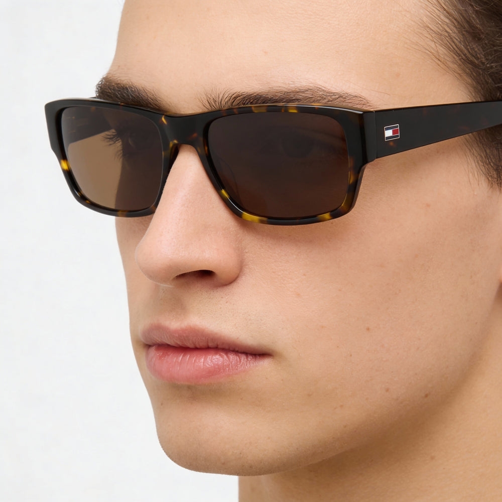 Tommy Hilfiger Modern Unisex Acetate Havana Frame Polycarbonate Lens UV Protected 56mm Sunglasses