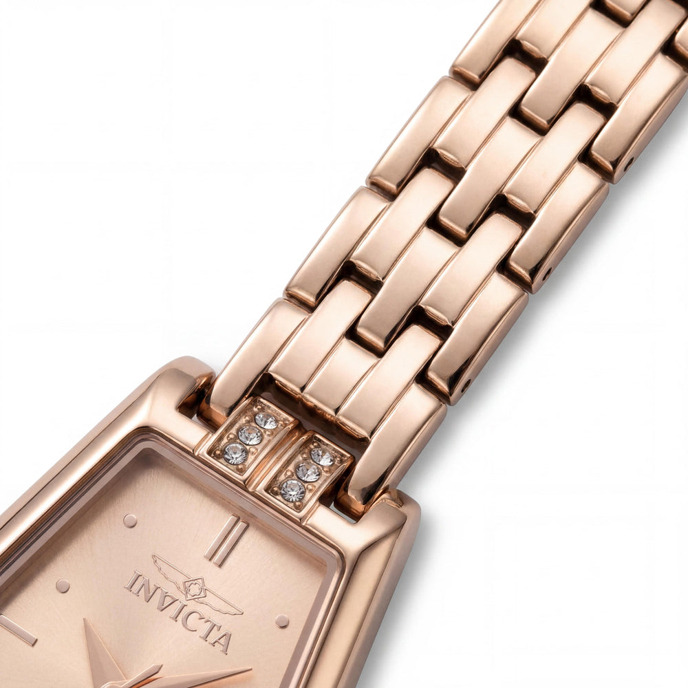 Reloj Invicta Angel 48133 unisex de cuarzo, carátula oro rosa, correa de acero inoxidable, caja de 20 mm