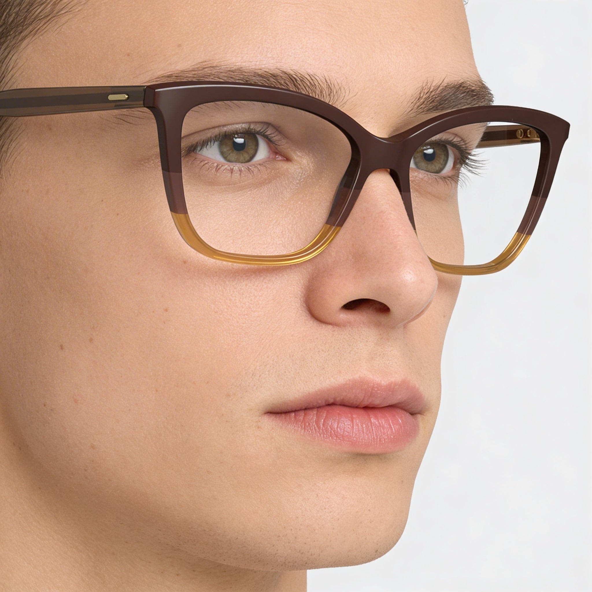 Calvin Klein CK23545 Gafas Unisex Cuadradas Marrón Oscuro, Acetato 53mm, Photo 4