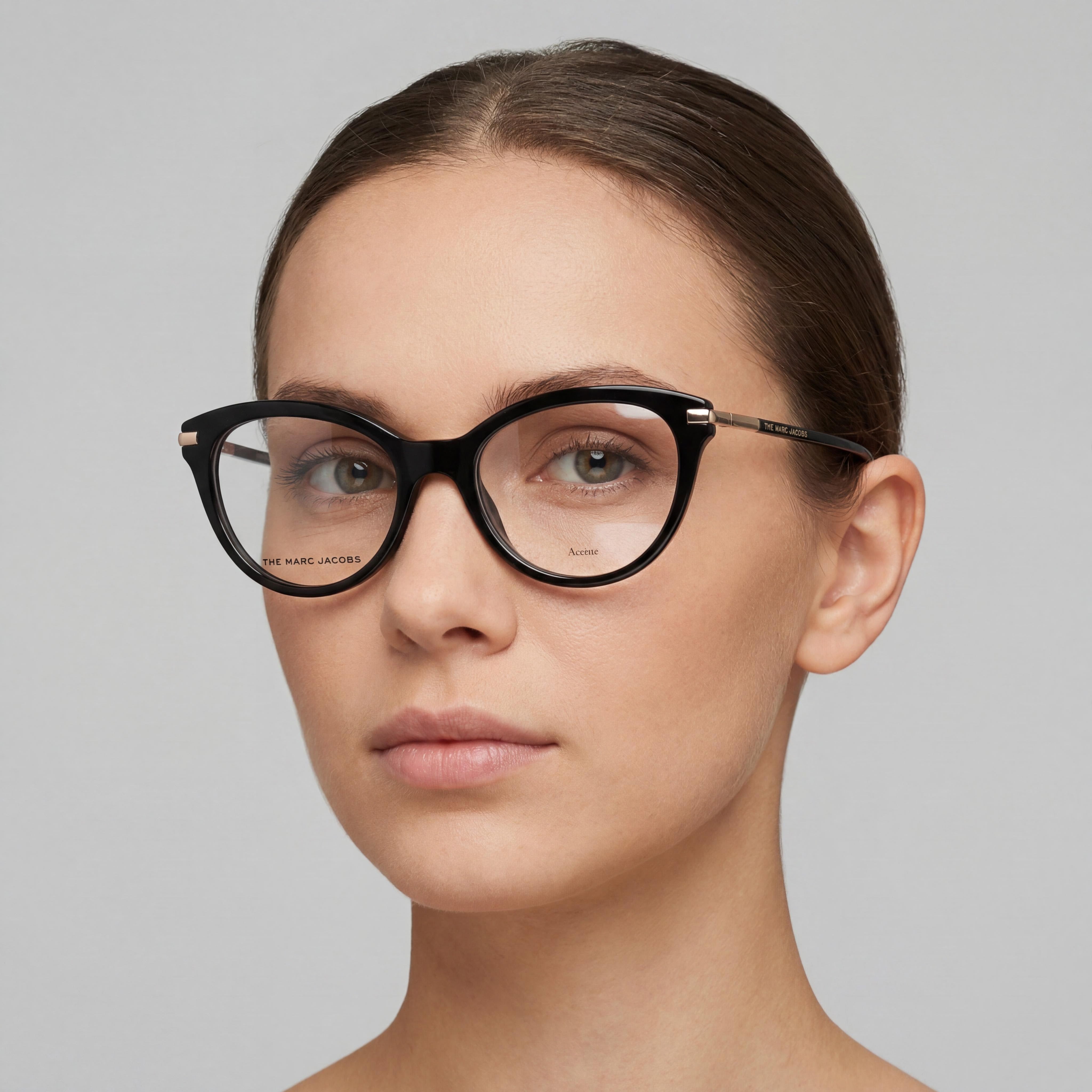 Gafas de sol Marc Jacobs contemporáneas de acetato negro para mujer, protección UV, 52 mm con estuche, Photo 4