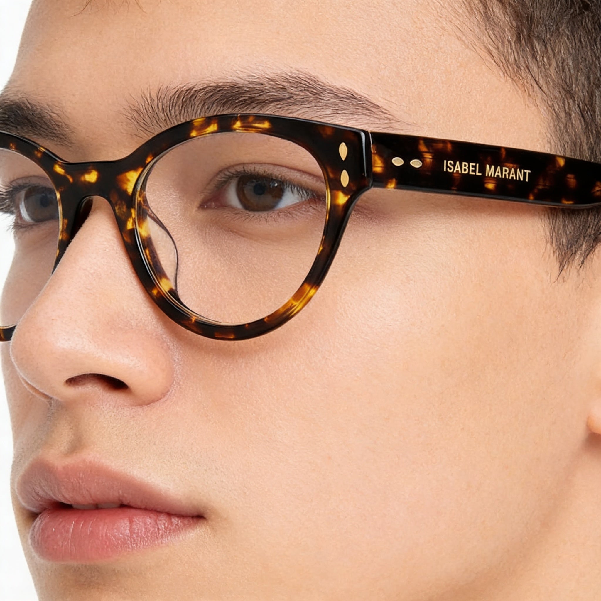 Isabel Marant Im0042g Unisex Oval Havana Acetate Frame Optical Eyeglasses with 50-21-145mm Dimensions, Photo 4