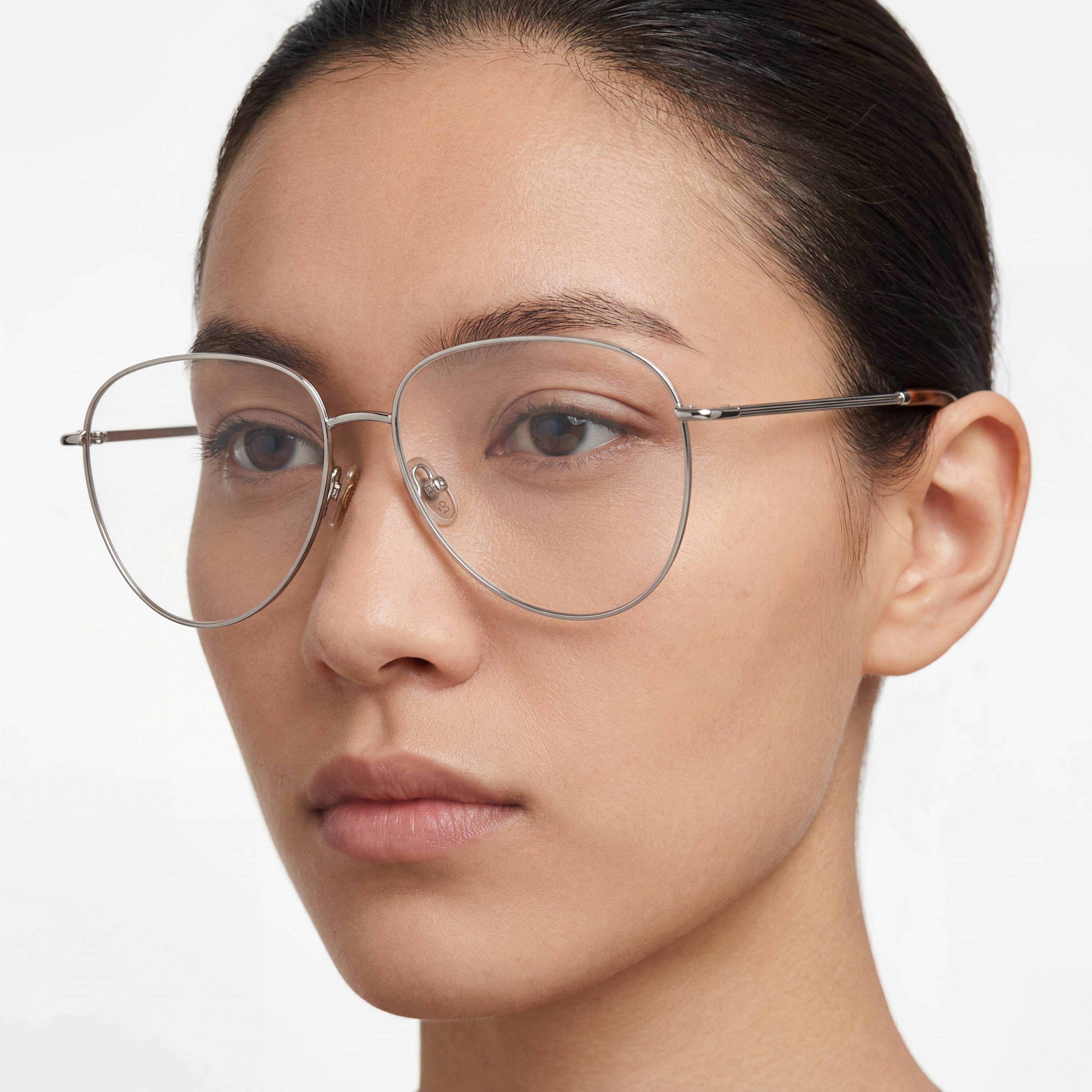 Gafas de sol unisex modernas Victoria Beckham VB2116 con montura de acetato plateado y lentes plateadas, tamaño 57 mm, Photo 4