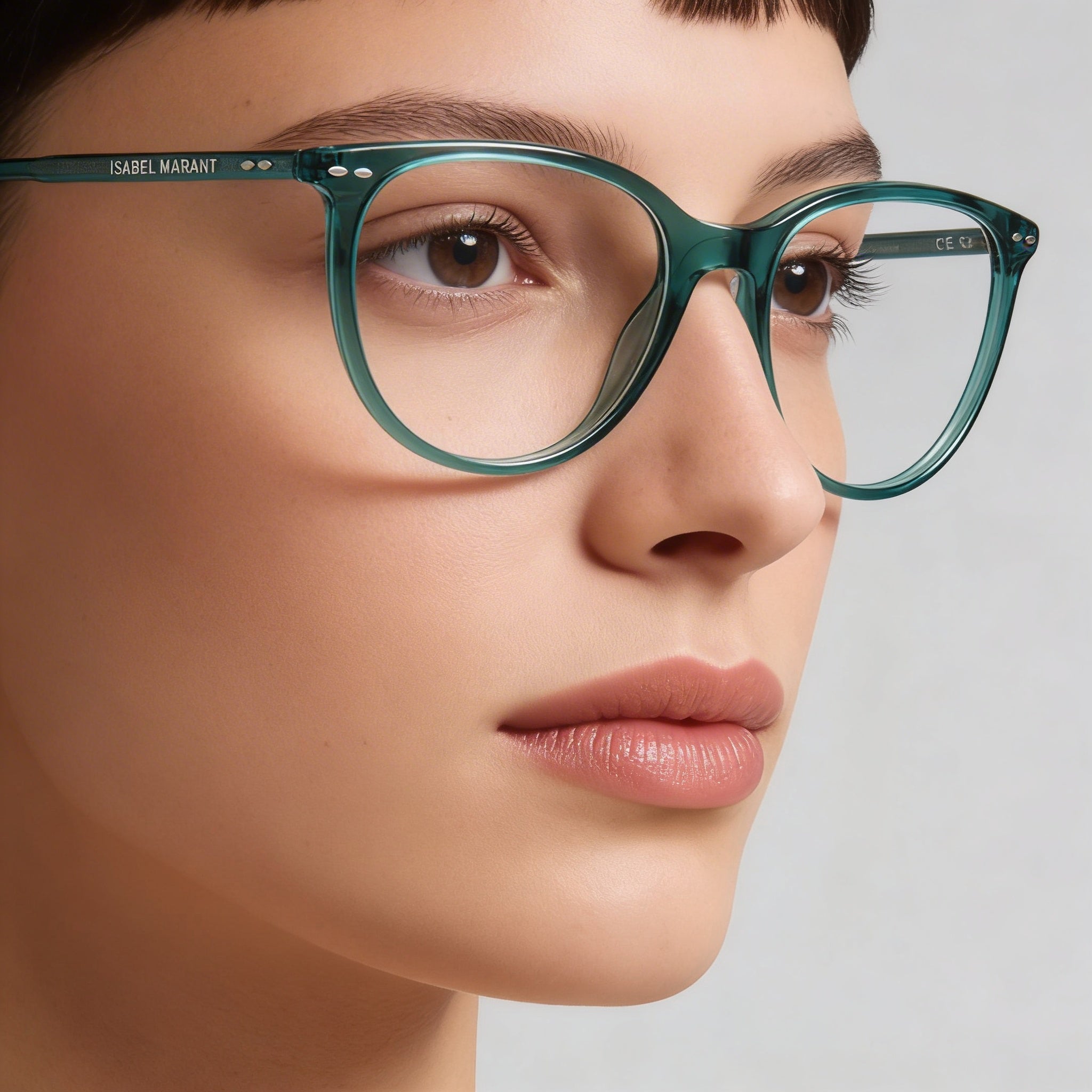 Gafas de Sol Unisex Modernas Isabel Marant con Montura de Acetato Verde Azulado y Lentes de Policarbonato Verde Azulado no Polarizadas, 51mm de Ancho de Lente, Photo 4