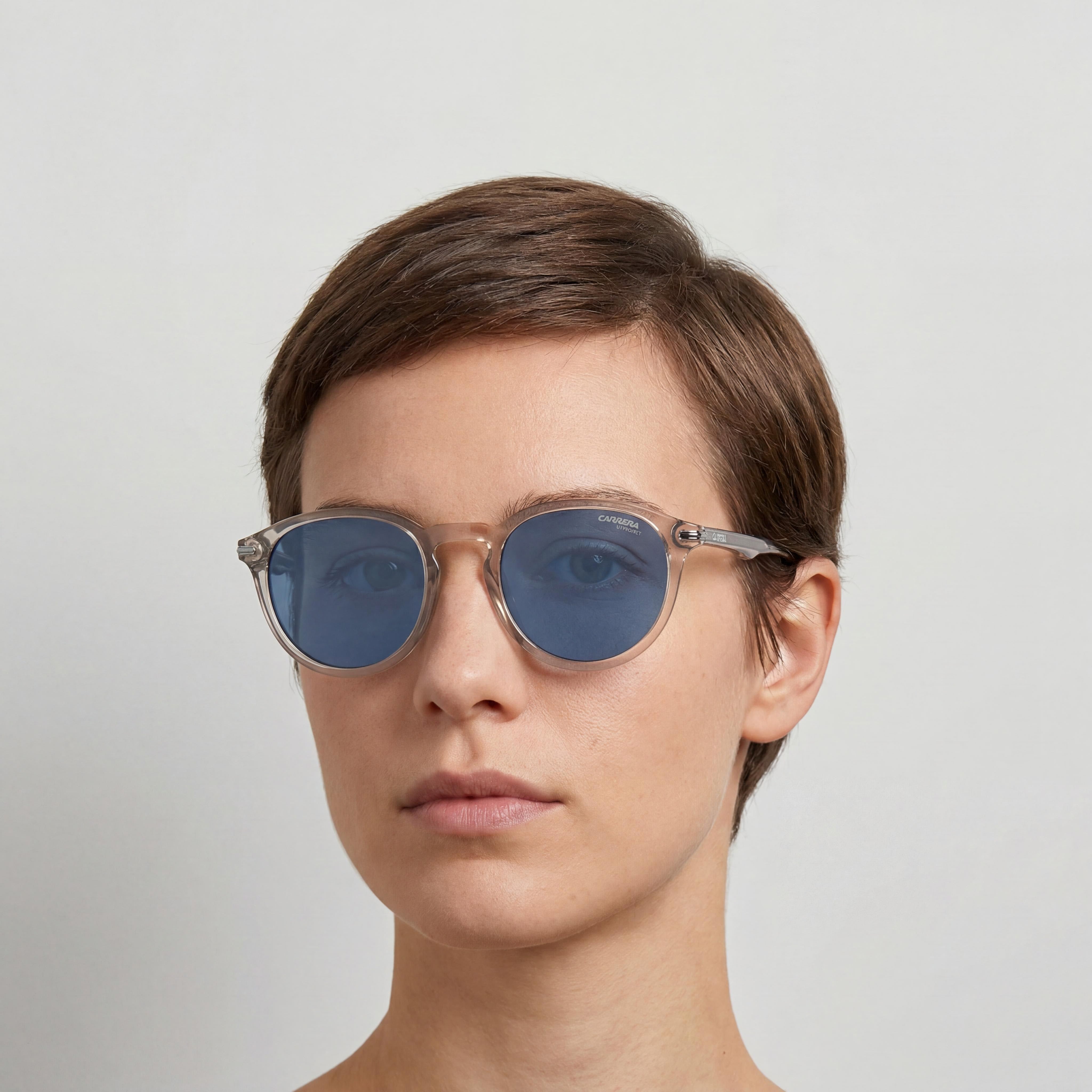 Carrera 277/S Unisex Propionate Transparent Mud Brown Sunglasses, Crystal Nude Blue Non-Polarized UV Protected Lenses 50mm, Photo 5