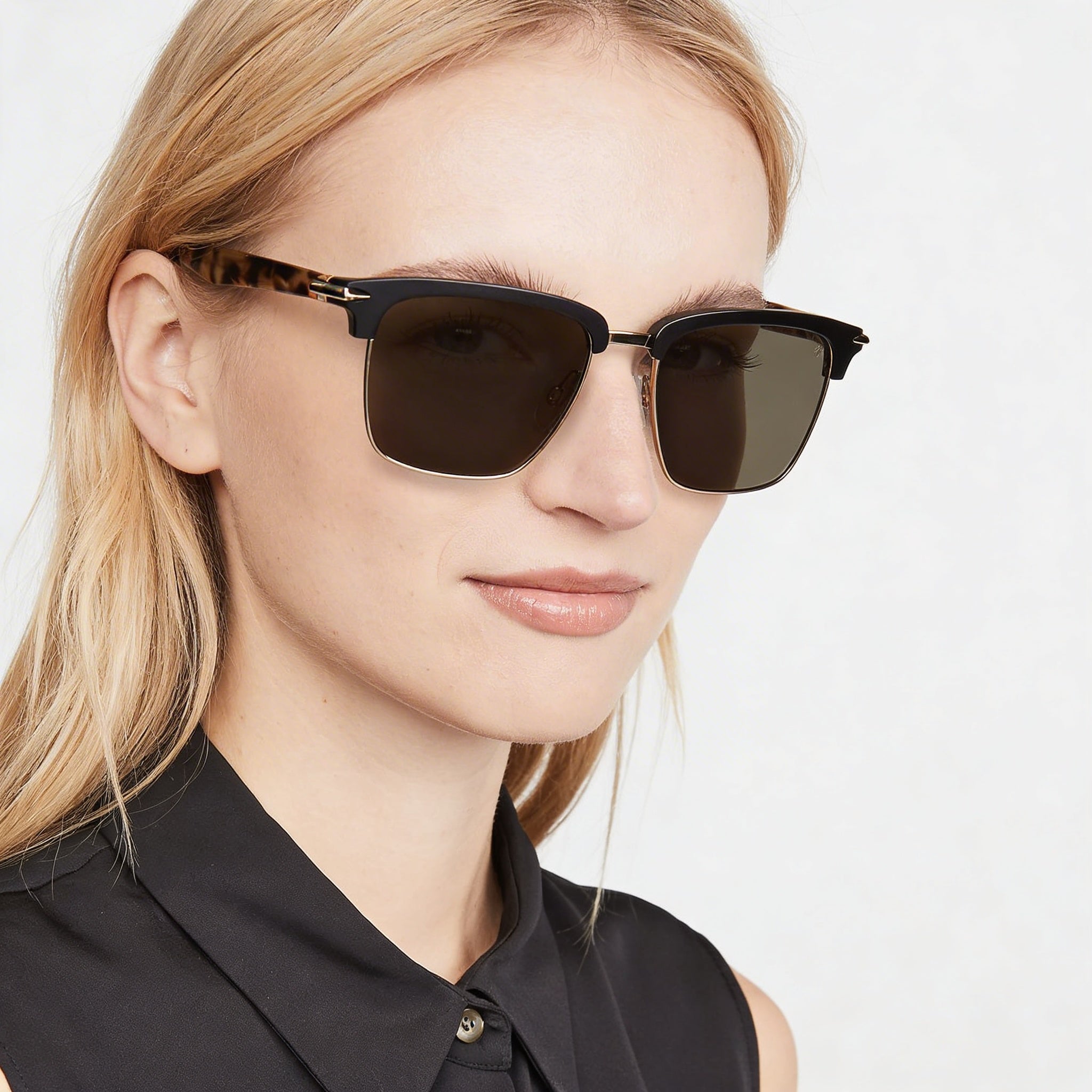 Gafas de sol Rag & Bone rnb 5034 de acero inoxidable para mujer con montura y lentes en negro mate, protección UV, sin polarizar, 54 mm, Photo 4