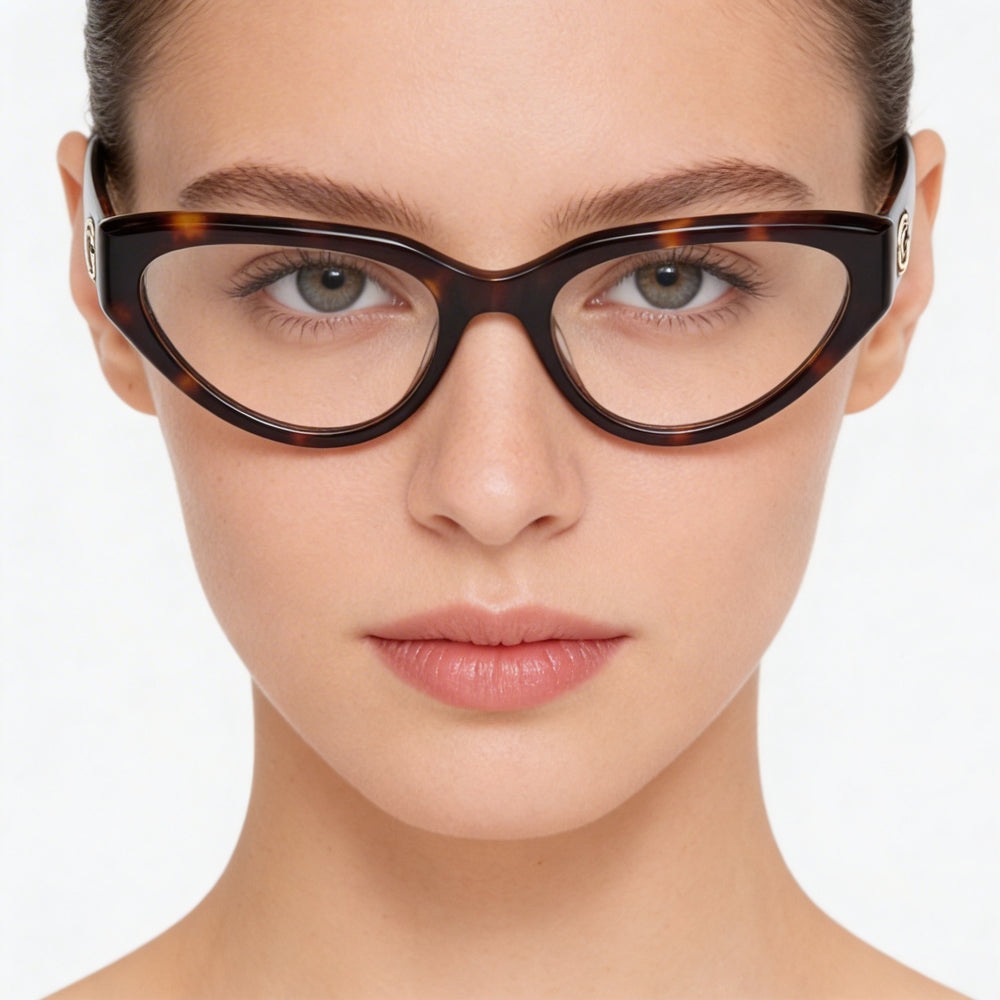 Guess Gu50113 Women's Dark Havana Eyeglasses Frame, Designed for Prescription Lenses, Size 53-18-145