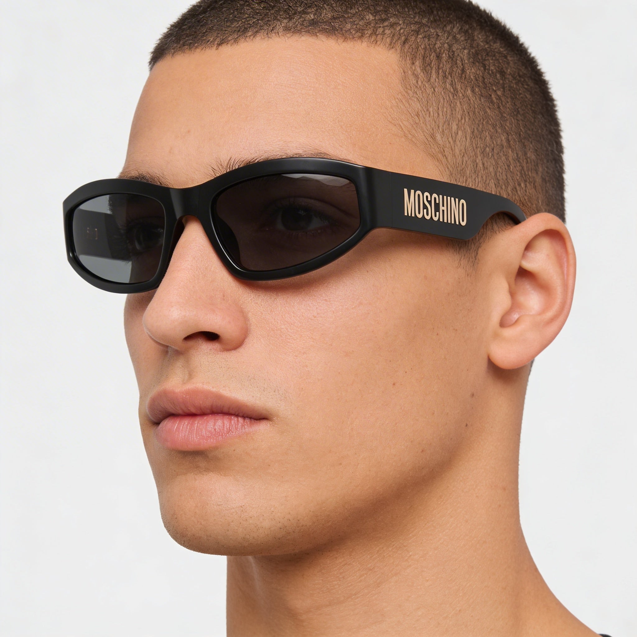 Moschino MOS164/S Black Rectangle Sunglasses for Men, 60mm, Photo 3