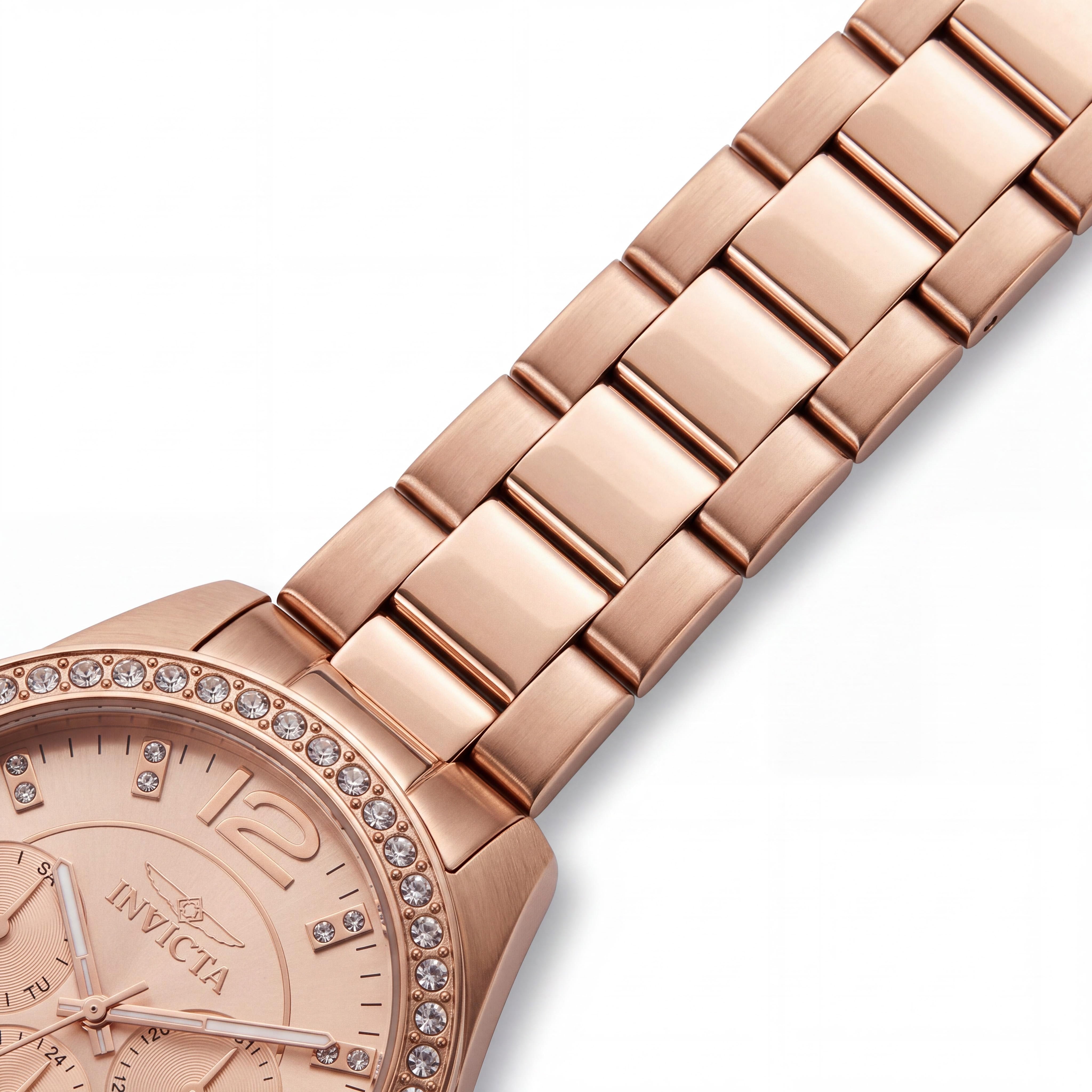 Invicta Angel 50111 Women's Rose Gold Dial Stainless Steel Bracelet Chronograph Quartz Movement Watch 38mm, Photo 3