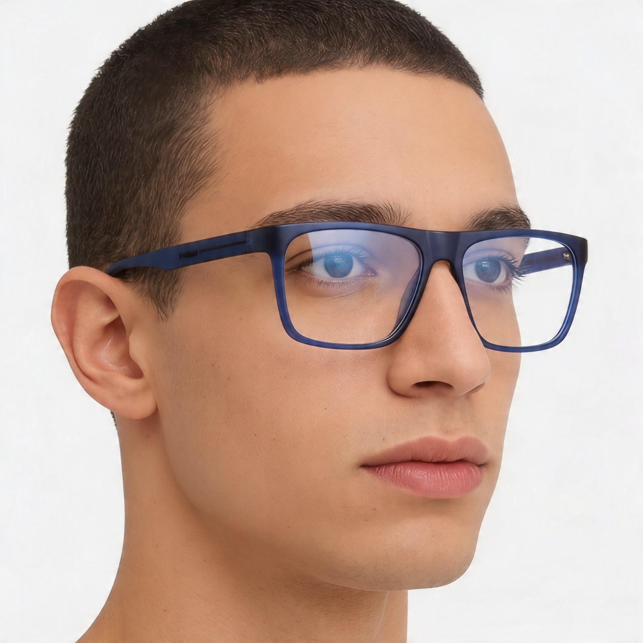 Gafas de sol informales no polarizadas Polaroid para hombre con montura de poliamida ecológica, azul mate, 56 mm de ancho de lente, Photo 5