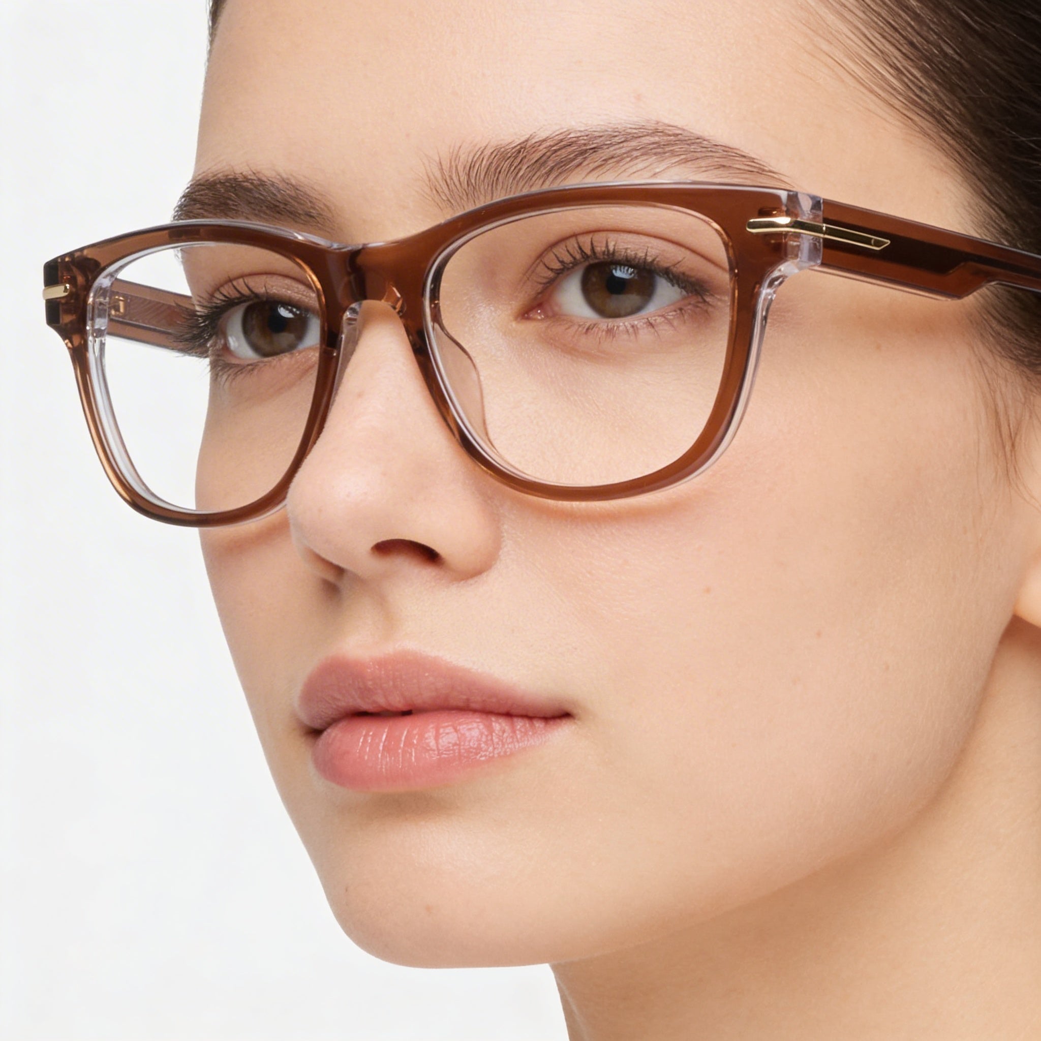 Nike 7176 Women's Optical Eyewear, Acetate Frame in Mink Crystal Laminate, Size 51-18-140, Photo 5