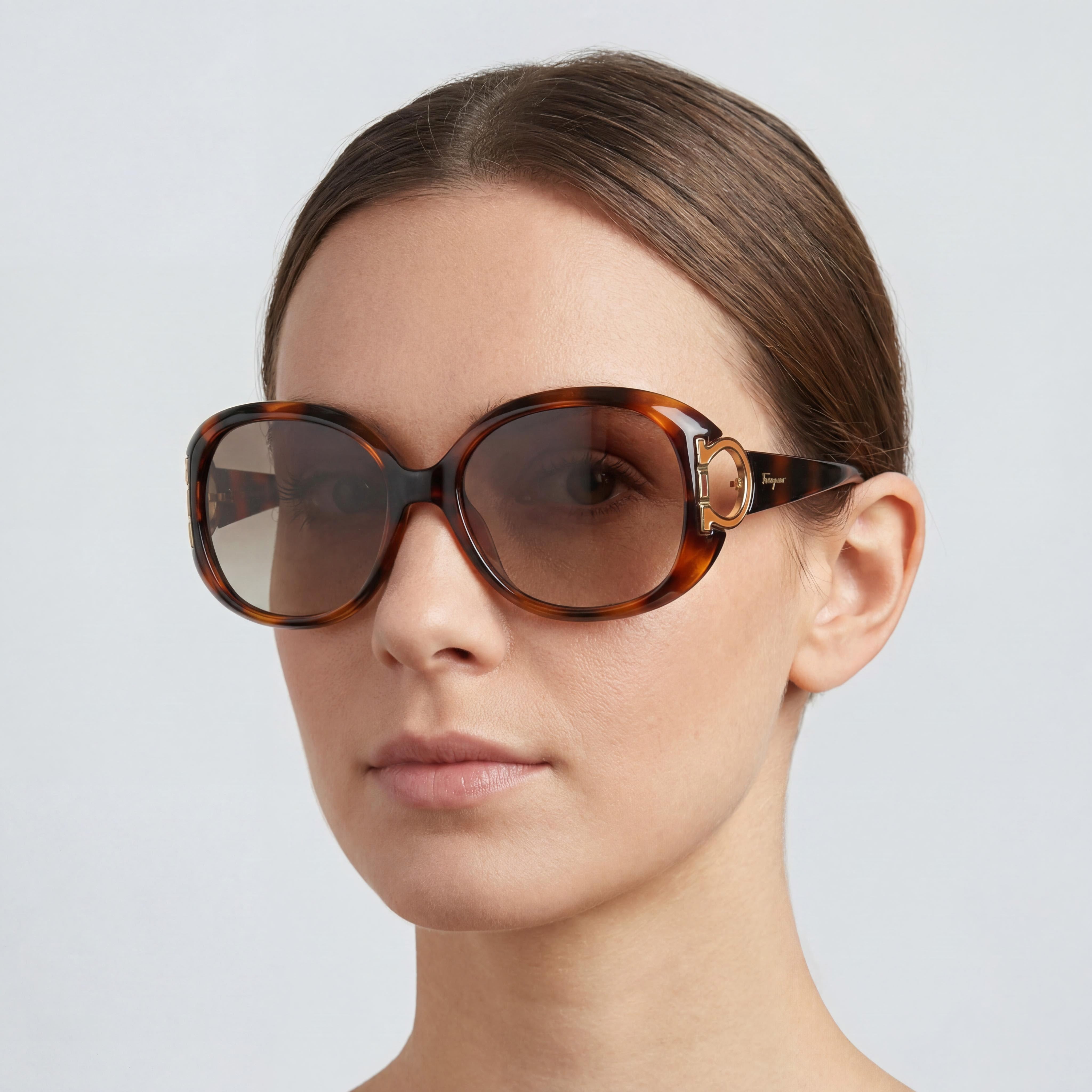 Salvatore Ferragamo Women's Sf668s Brown Plastic UV Protection Sunglasses with Brown Gradient Lenses 57mm, Photo 5