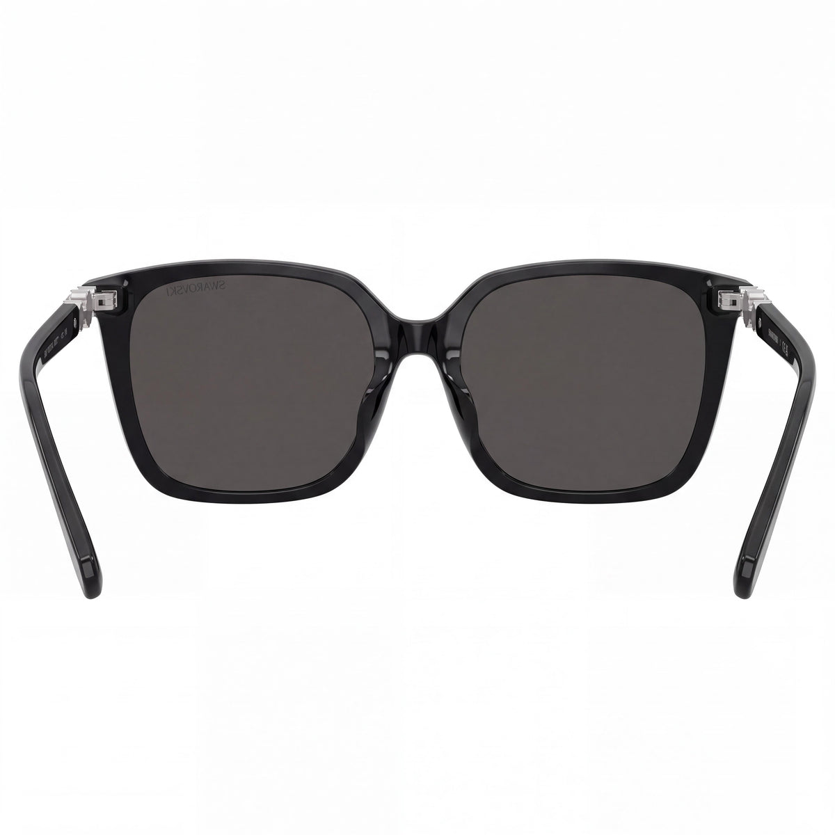 Gafas de sol Swarovski Sk6053d para mujer, cuadradas, de plástico negro, color gris oscuro, 100% protección UV, 55mm, Photo 3