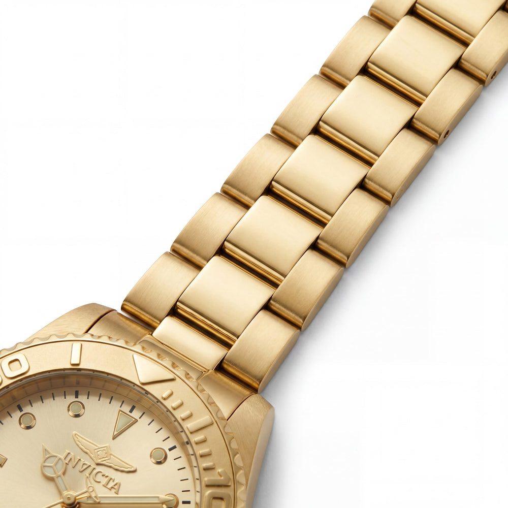 Reloj Invicta Pro Diver 69523 Unisex, Cuarzo, Esfera Dorada, Brazalete de Acero Inoxidable, 43mm, Resistente al Agua 3 ATM