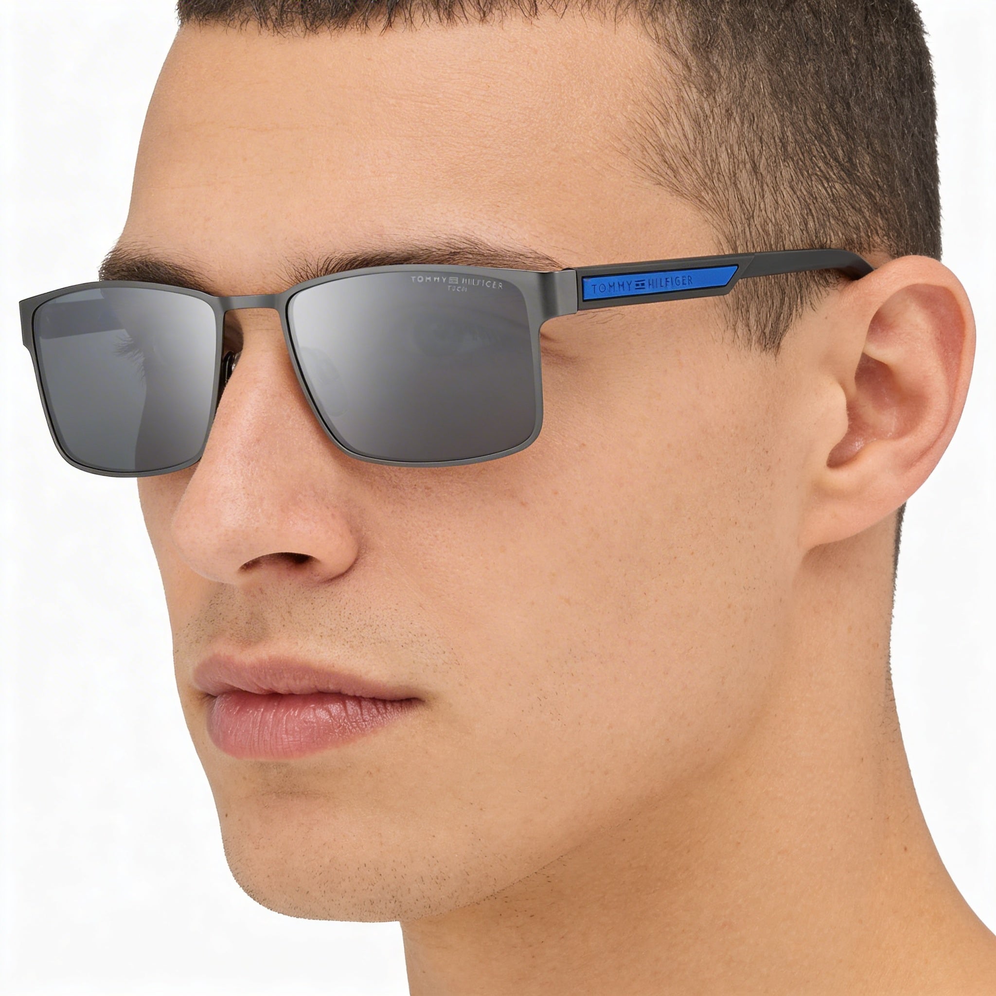 Tommy Hilfiger Casual Men's Matte Ruthenium Black Stainless Steel Polycarbonate Sunglasses 57mm, Photo 5