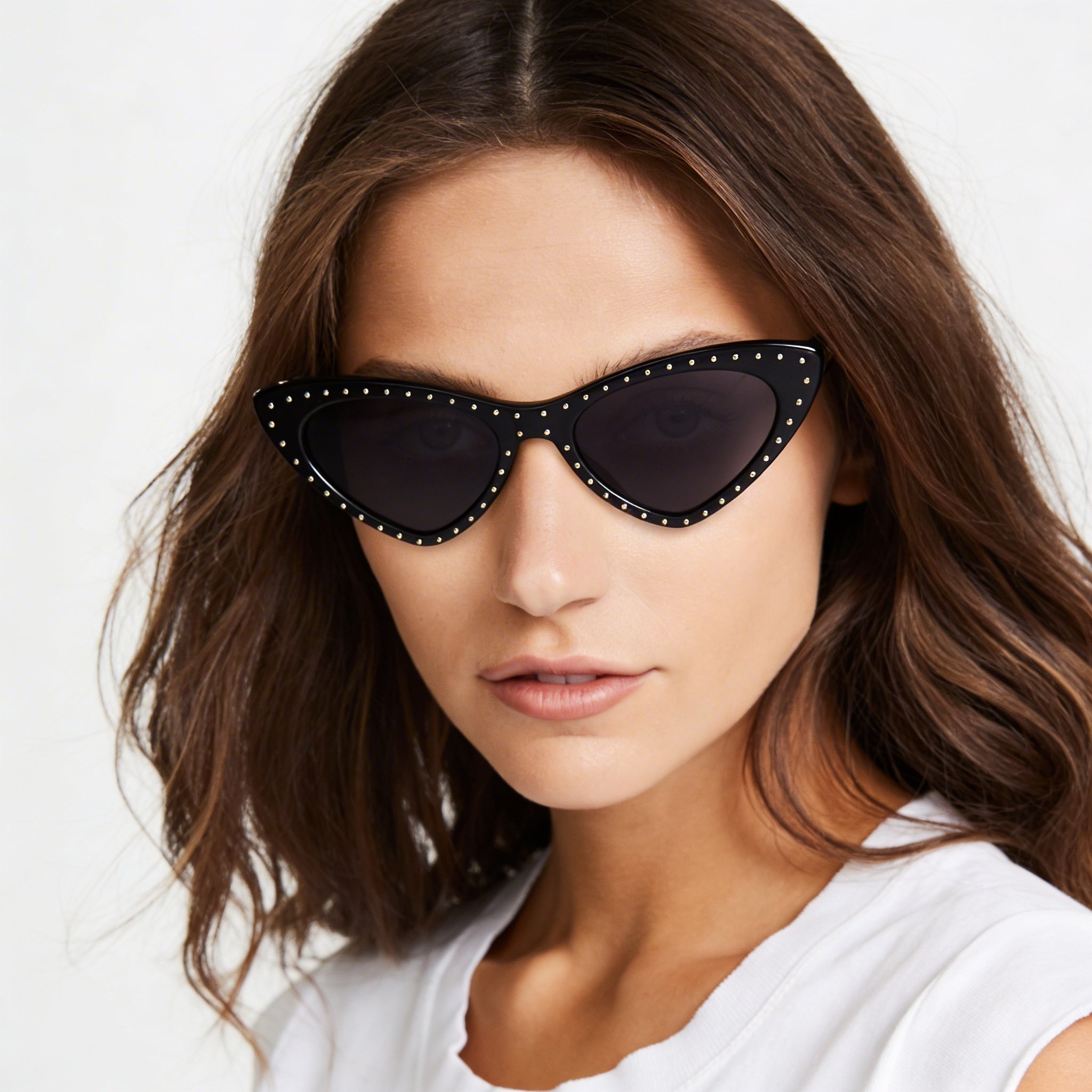 Gafas de sol Moschino MOS0006/S para mujer, de plástico negro, con forma de ojo de gato y lentes grises no polarizadas, 52 mm, UV400, Photo 4