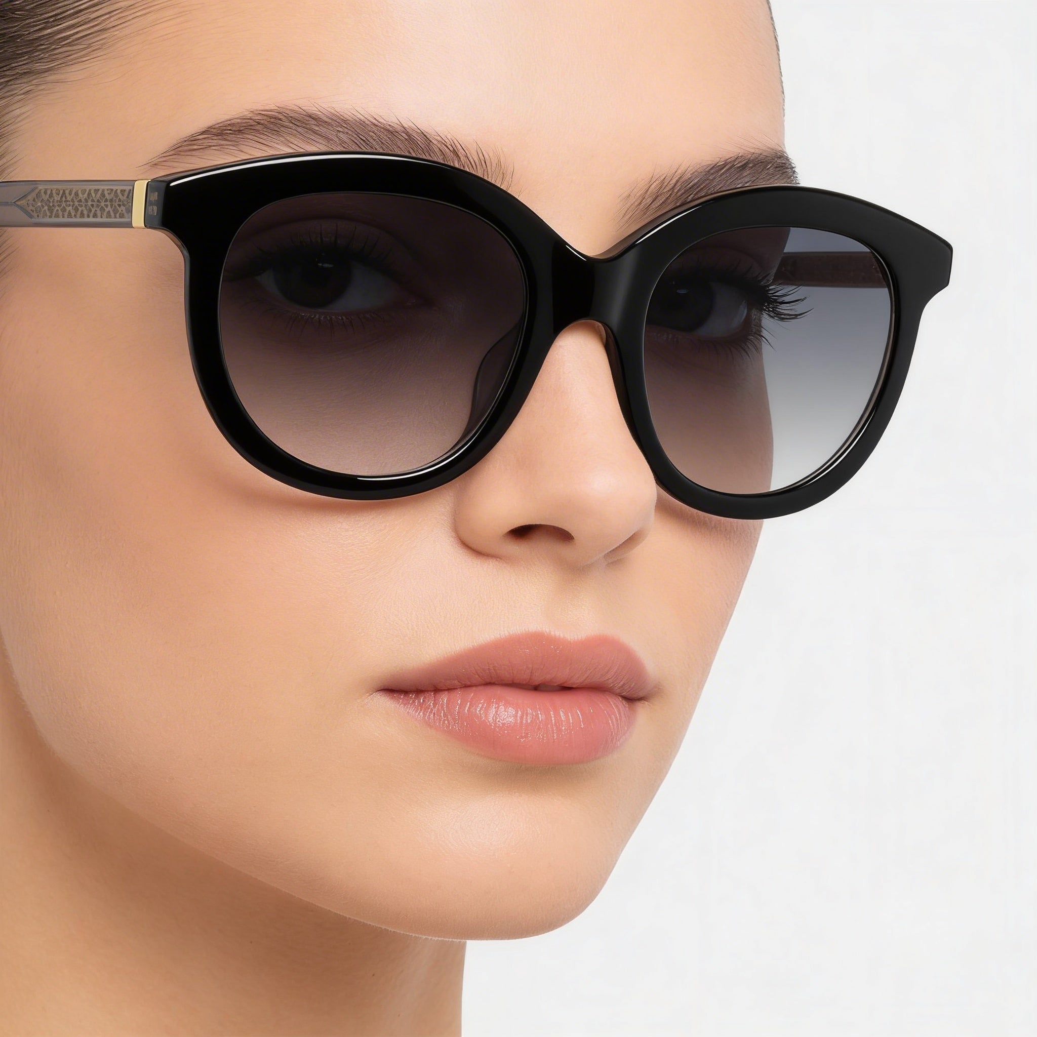 Gafas de sol cuadradas de acetato negro con protección UV y cristales oscuros degradados Lillian/G/S de Kate Spade New York para mujer 53mm, Photo 5