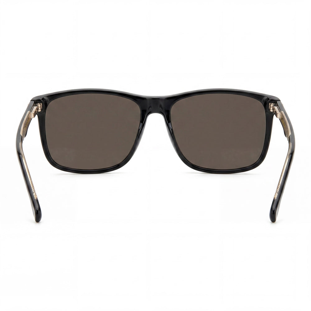 Carrera 298/S Gafas de sol para hombre, armazón de poliamida negra y gris, lentes negras no polarizadas, protección UV del 100%, 57 mm