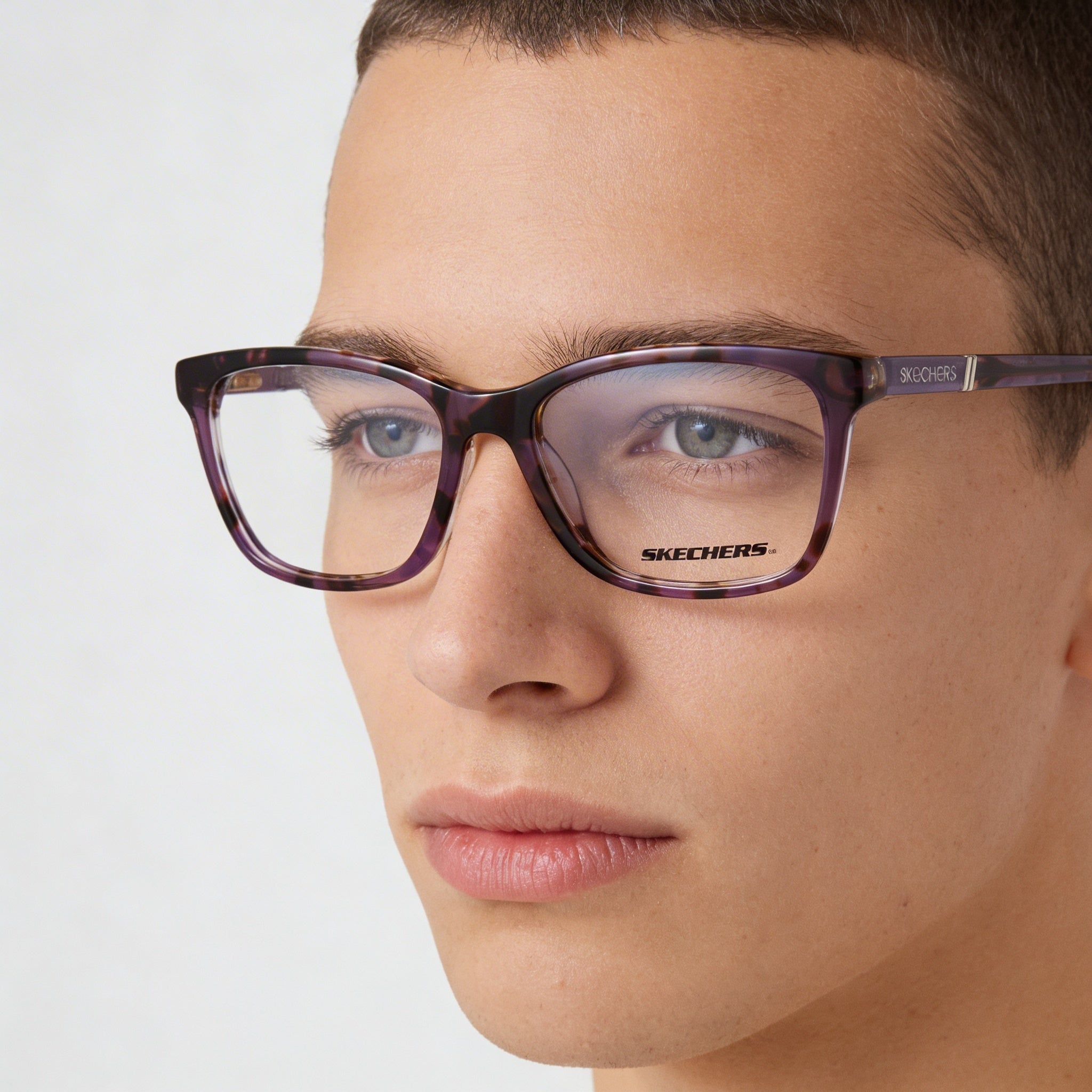 Skechers Se2154 Unisex Violet Plastic Frame Eyewear, Polycarbonate Lenses, Lens Width 53mm, Photo 3