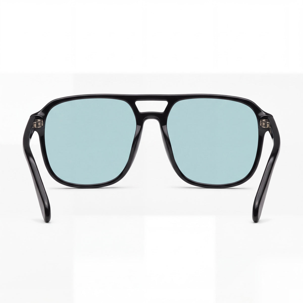 Quay On the Fly Unisex Plastic Retro Navigator Sunglasses, Black/Aqua Frame, Aqua Non-Polarized Lenses 57mm, Photo 3