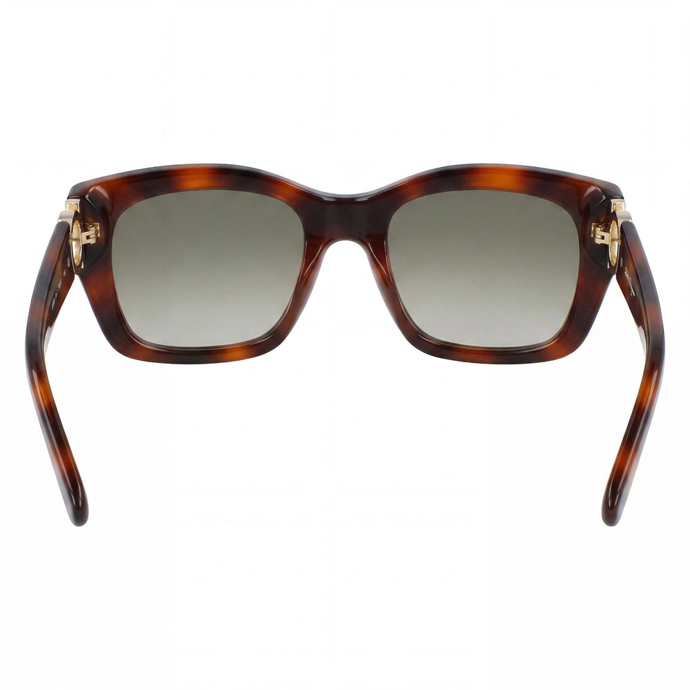 Gafas de sol Salvatore Ferragamo SF1012SL para mujer, cuadradas, de acetato color tortuga y gris degradado, con protección UV, 53 mm