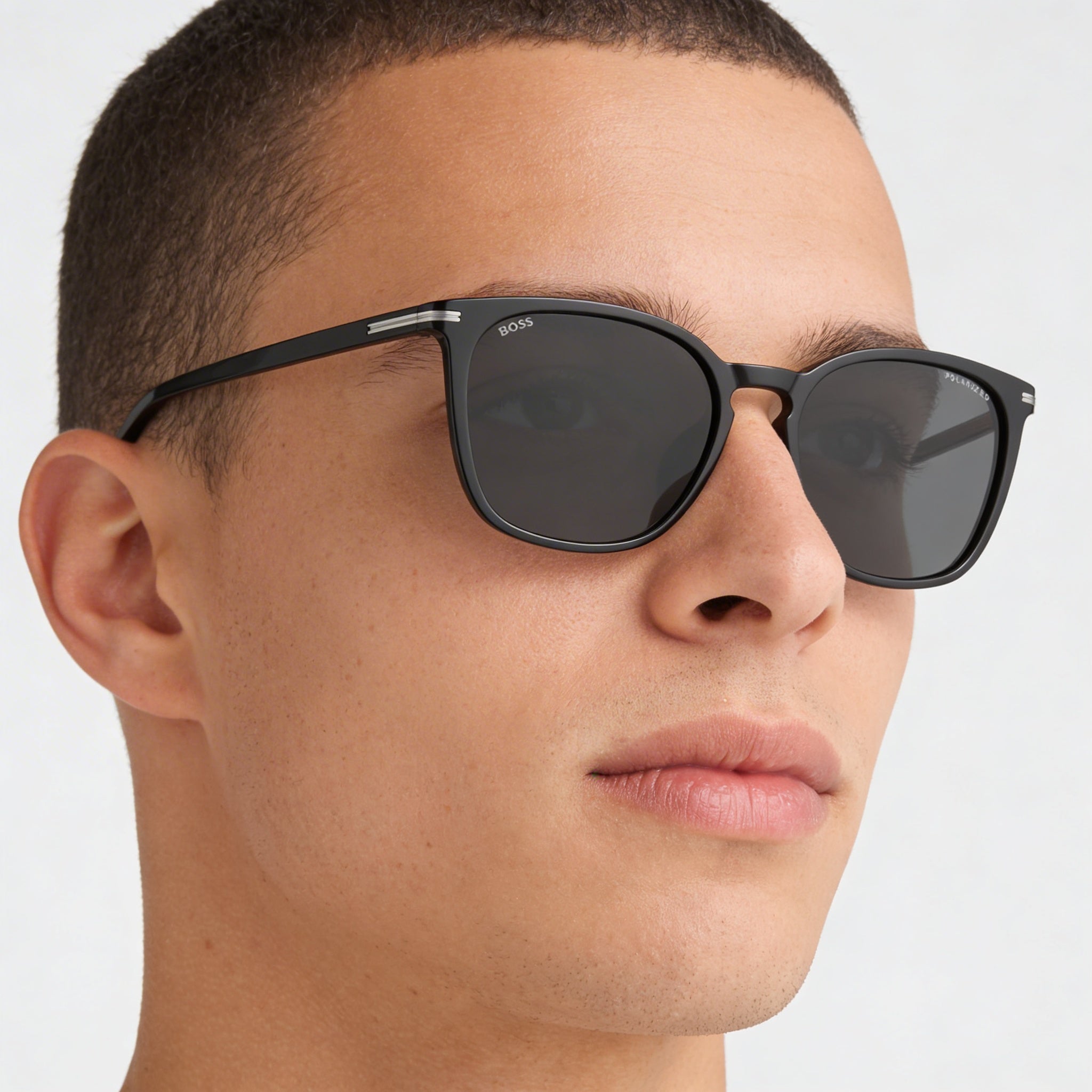 Hugo Boss Boss 1668/F/Sk Gafas de Sol de Hombre Negras de ACETATO ECOLÓGICO con Protección UV Polarizada Gris 56-18-145, Photo 4