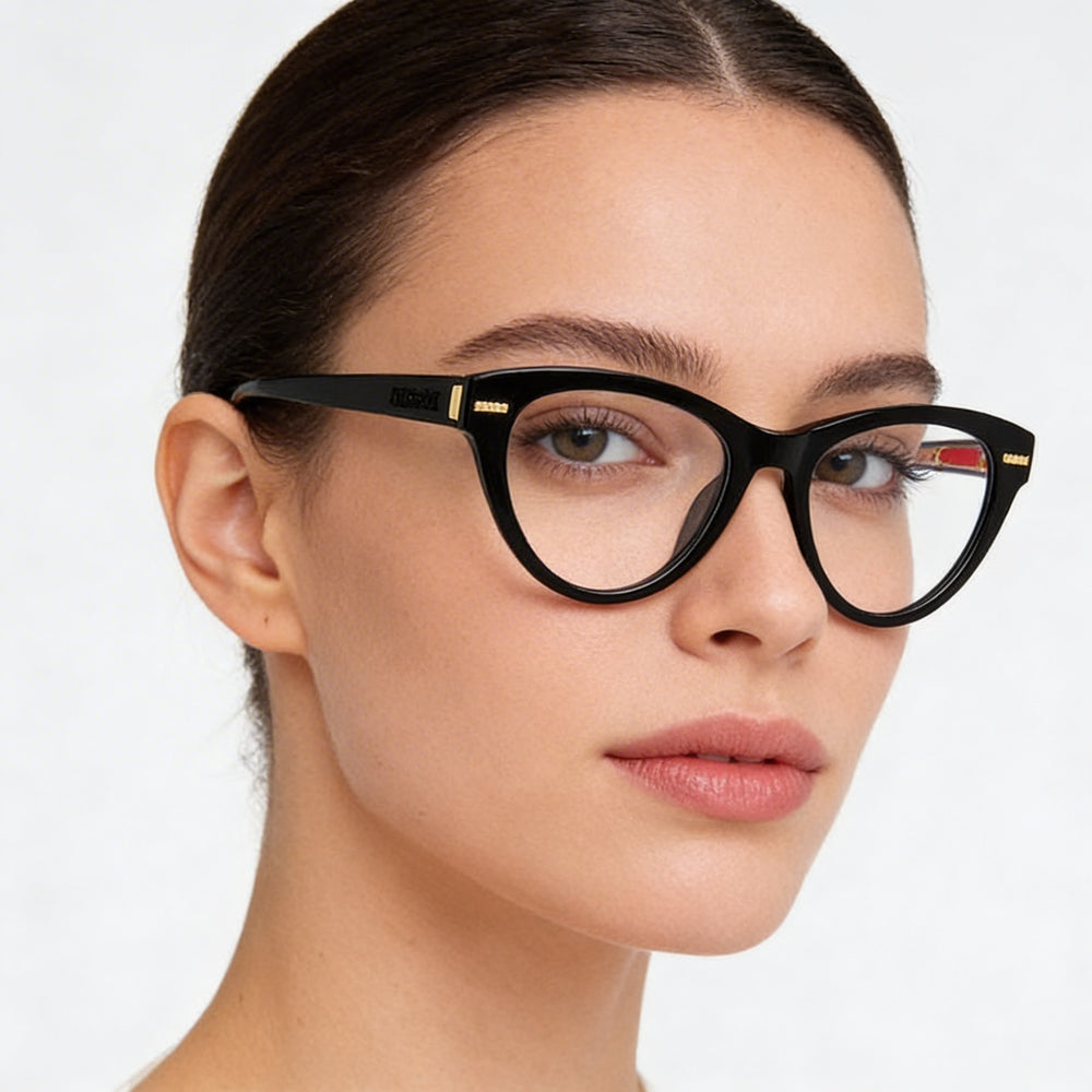 Gafas de sol Missoni Modern Mis 0073 para mujer con montura de acetato negro y lentes de policarbonato, 51 mm