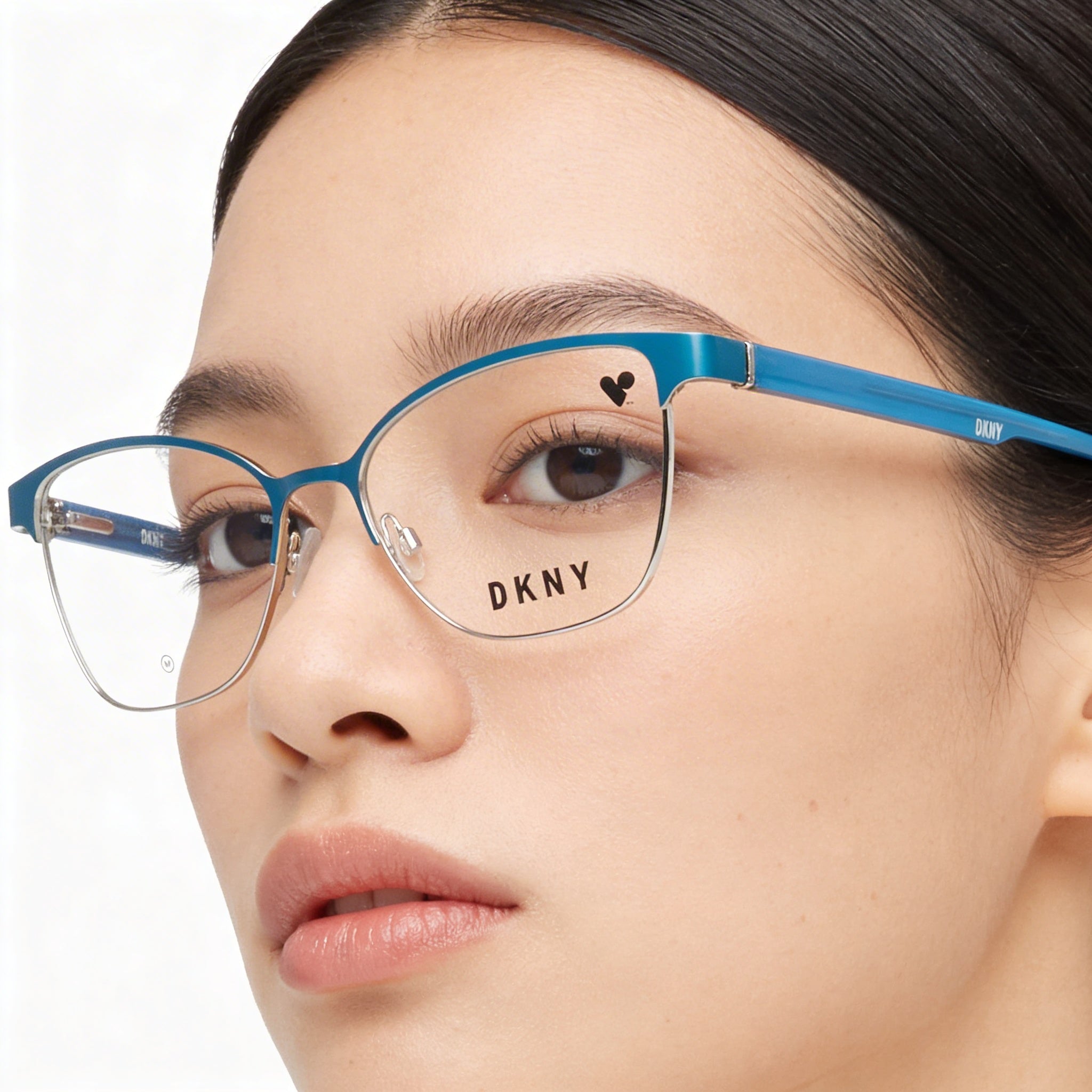 Gafas de sol DKNY Modern DK3007 unisex con montura de acetato, lentes de policarbonato, color azul turquesa y plateado, 52-16-135 mm, Photo 3