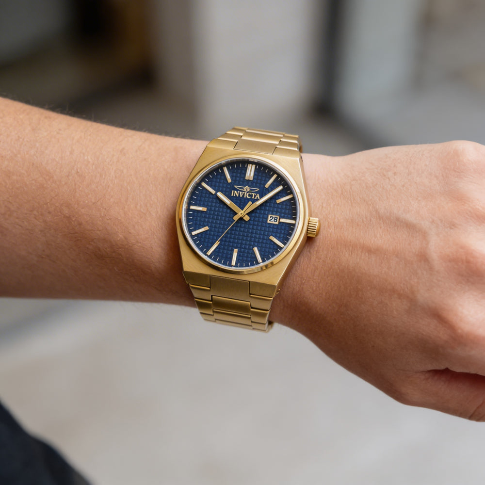 Invicta Speedway 48396 Unisex Gold-Tone Stainless Steel Blue Dial Quartz Bracelet Watch 40mm