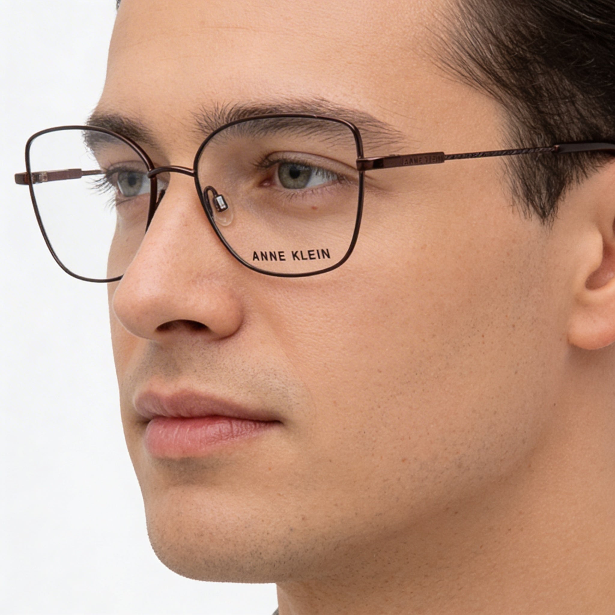 Anne Klein Ak5099 Men's Metal Frame Eyeglasses in Mocha, Lens Width 53mm, Bridge 16mm, Temple 145mm, Photo 3