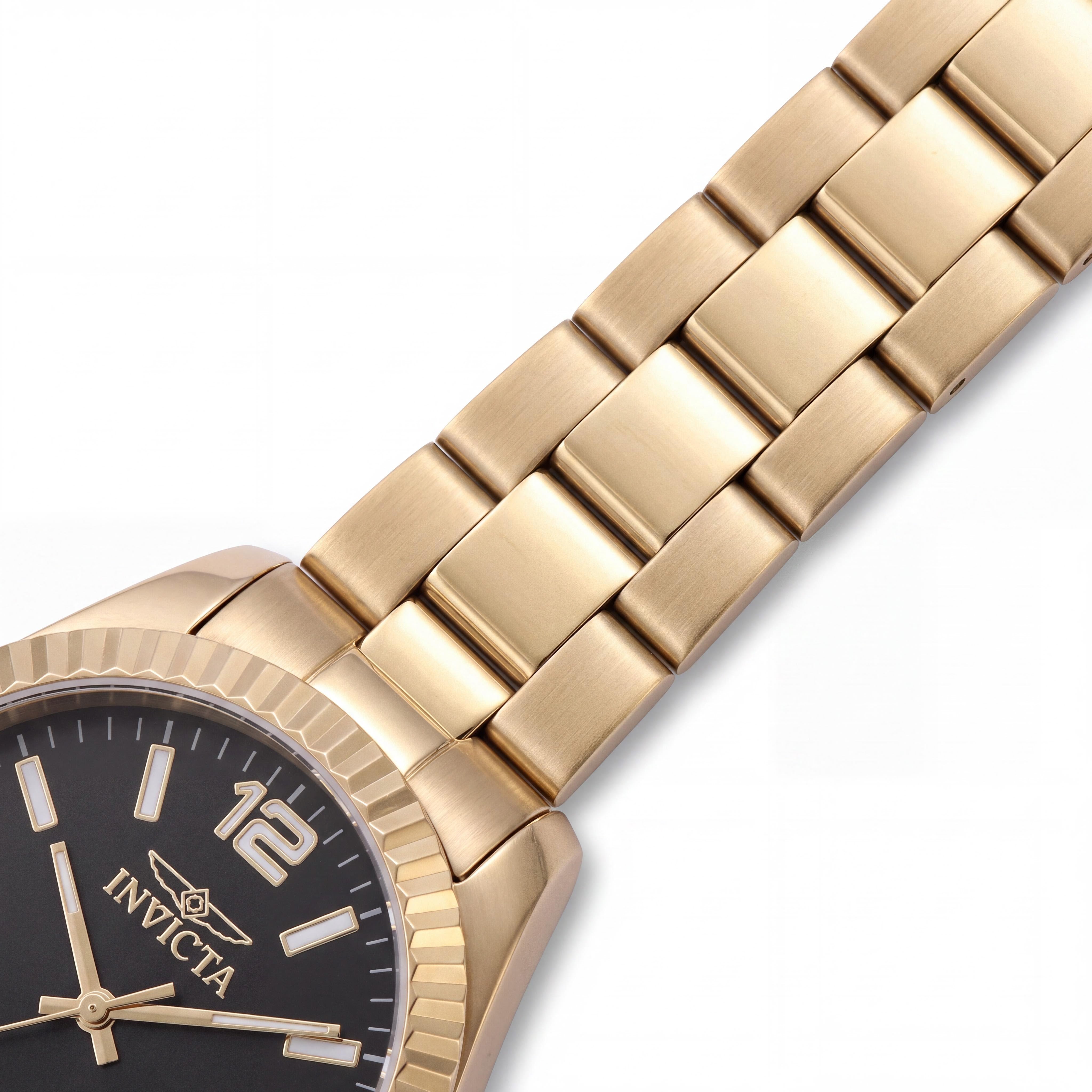 Invicta Specialty 47473 Unisex Gold Stainless Steel Black Dial Quartz 36mm Bracelet Watch, Photo 3