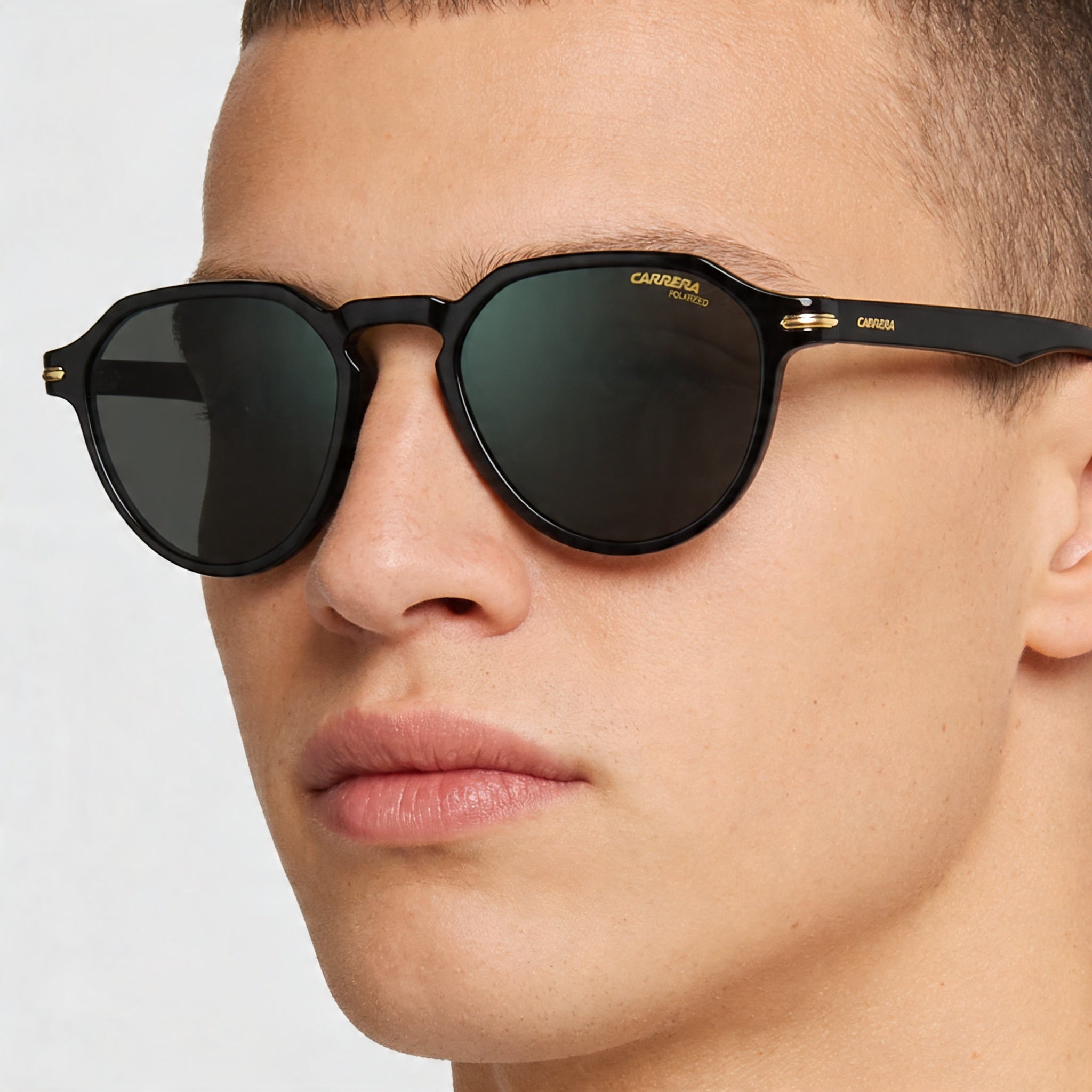 Carrera Carrera 314/S Gafas de sol polarizadas unisex de poliamida negra y verde Lentes verdes grises 100% protección UV 50mm, Photo 3