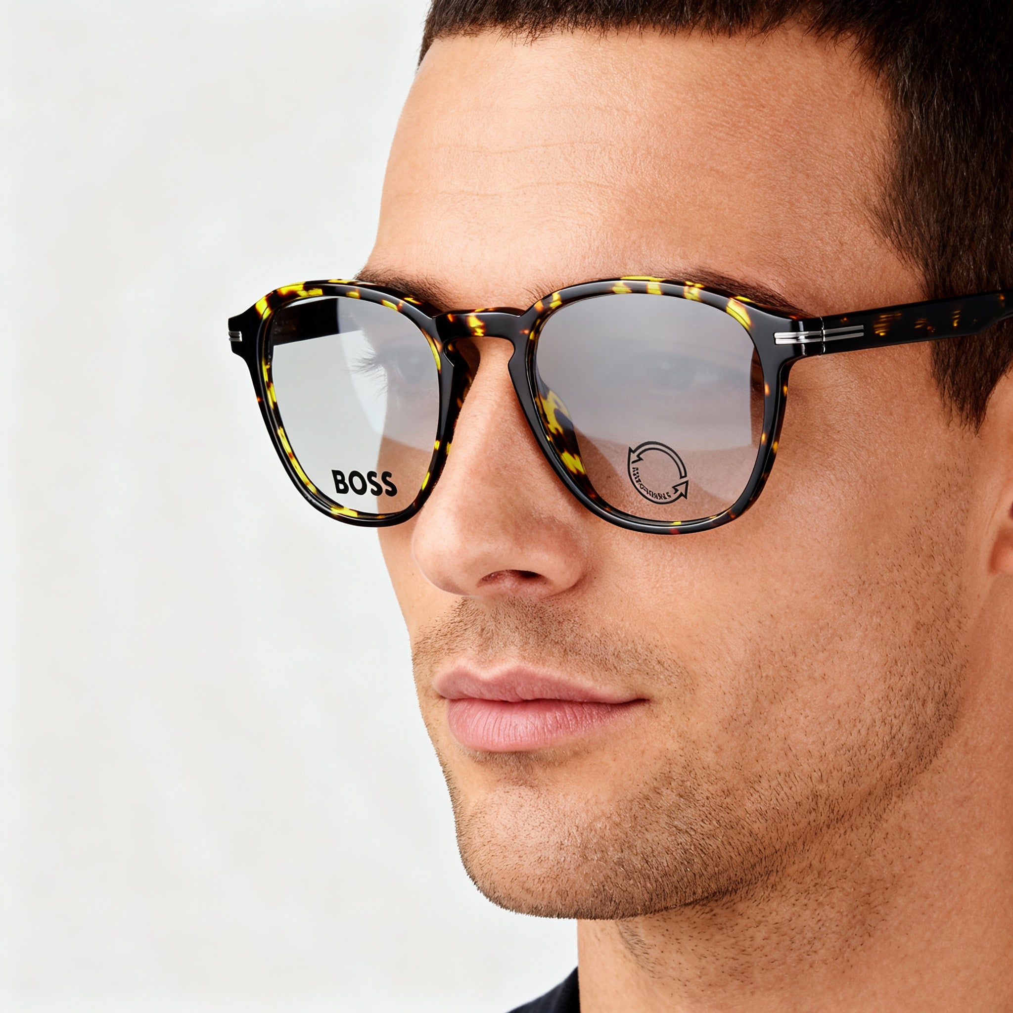 Hugo Boss 1509/G Men's Plastic Casual Non-Polarized Heaven White Gray Brown 51mm Eyeglasses, Photo 4