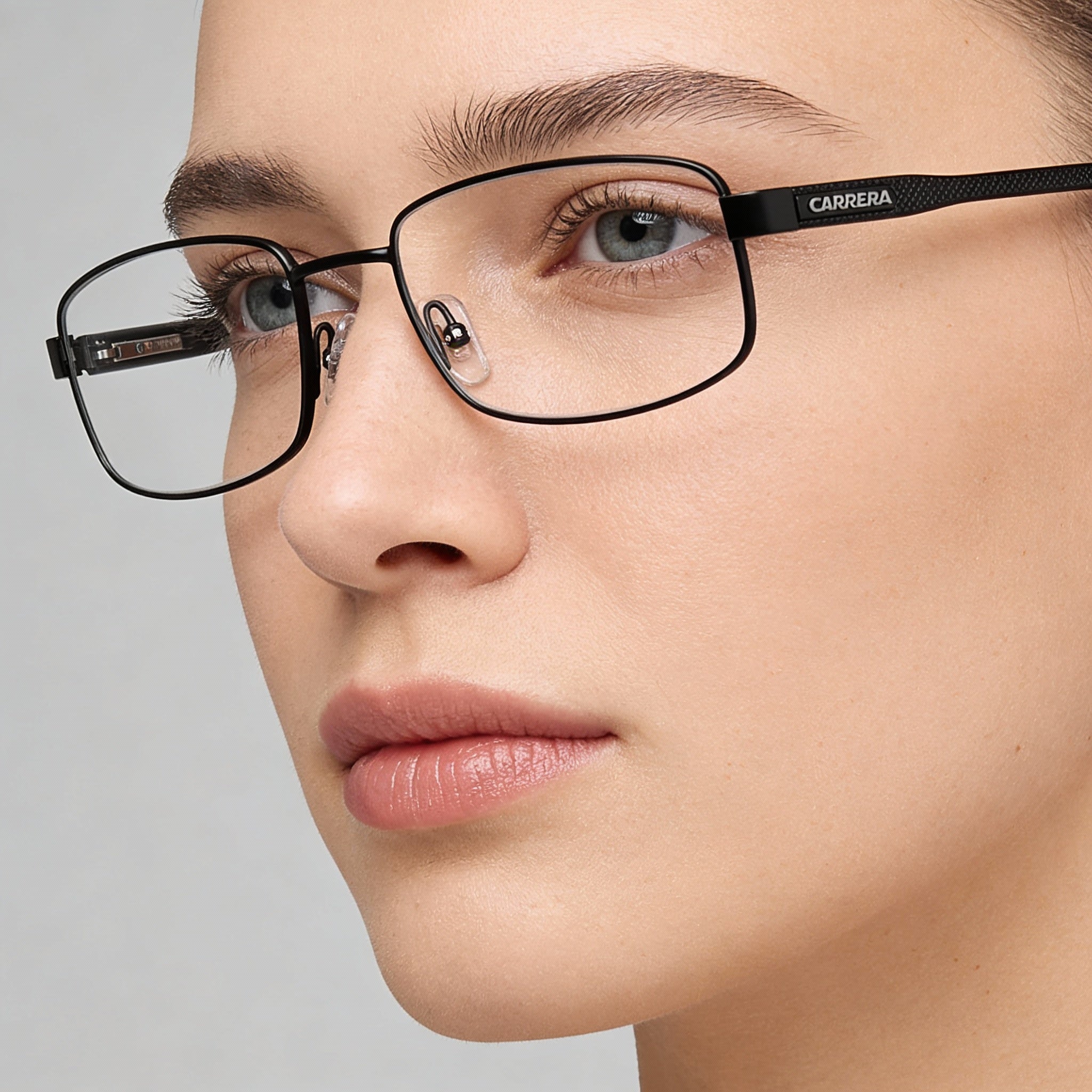 Gafas graduadas Carrera 264 unisex con montura de acero de aleación negro mate y lentes de demostración de 55 mm, Photo 5