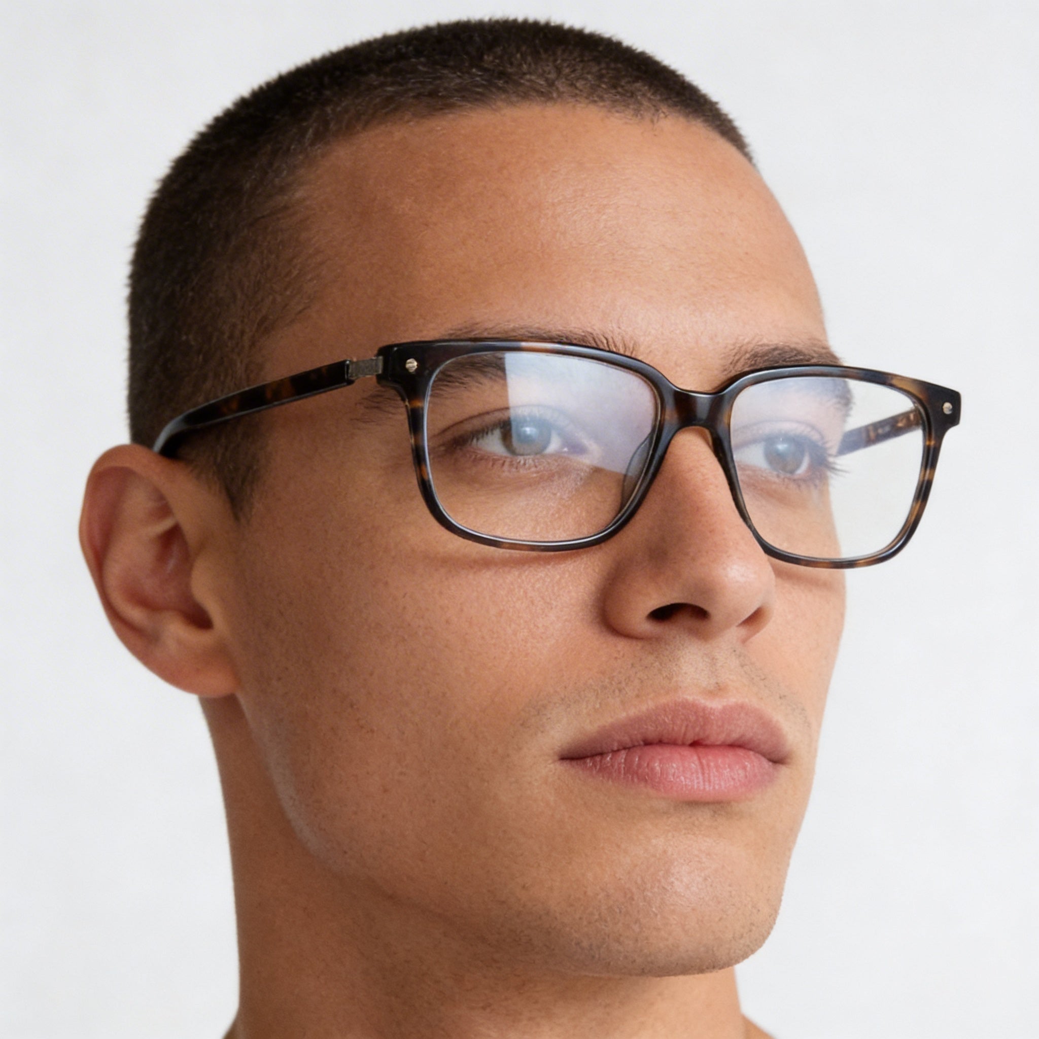 BMW Casual Collection Men's Gray Plastic Full-Rim Rectangle Eyeglasses with Transparent Lenses, Size 56-15-145mm, Photo 5